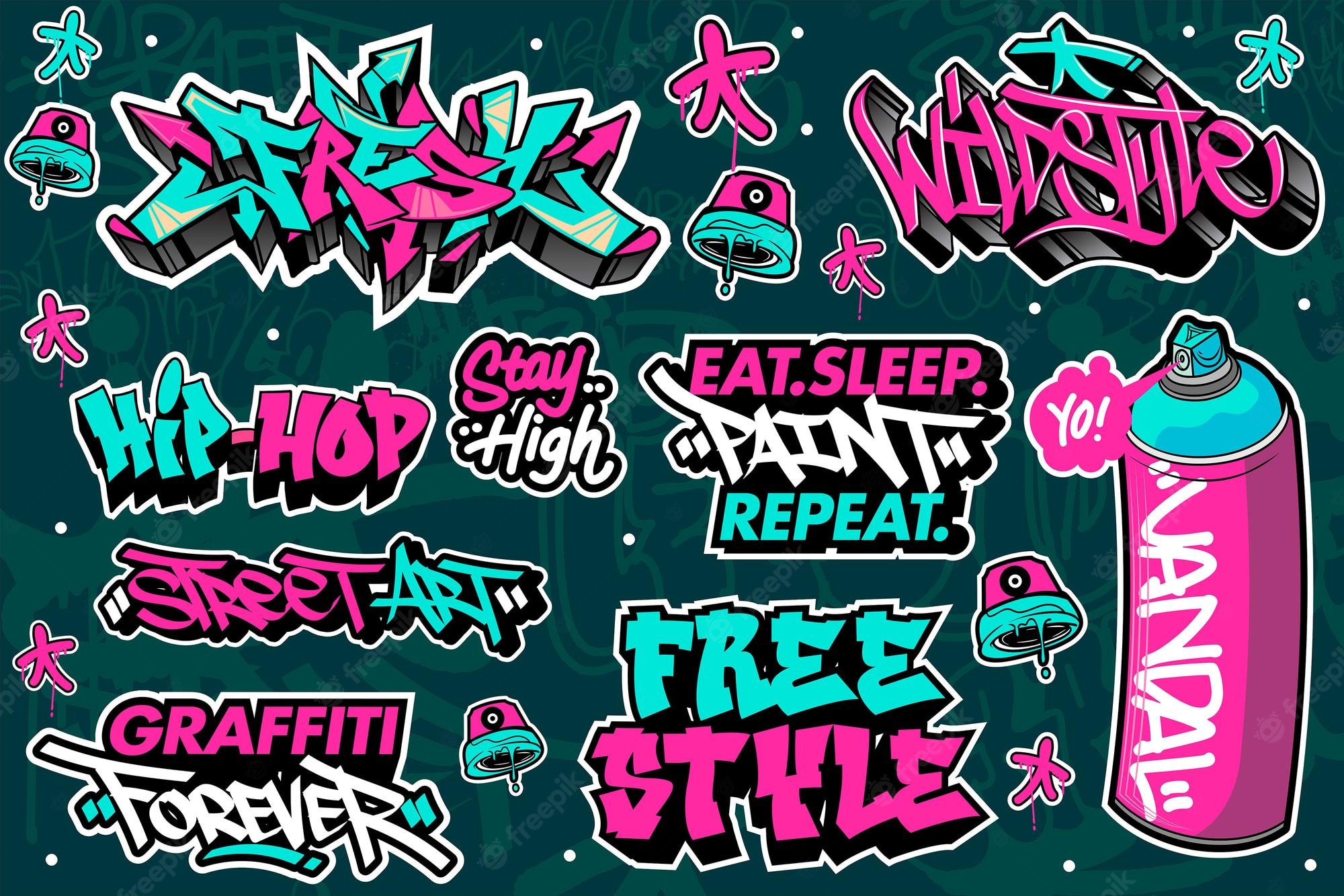Graffiti Hip Hop Cartoon Image. Free Vectors, & PSD