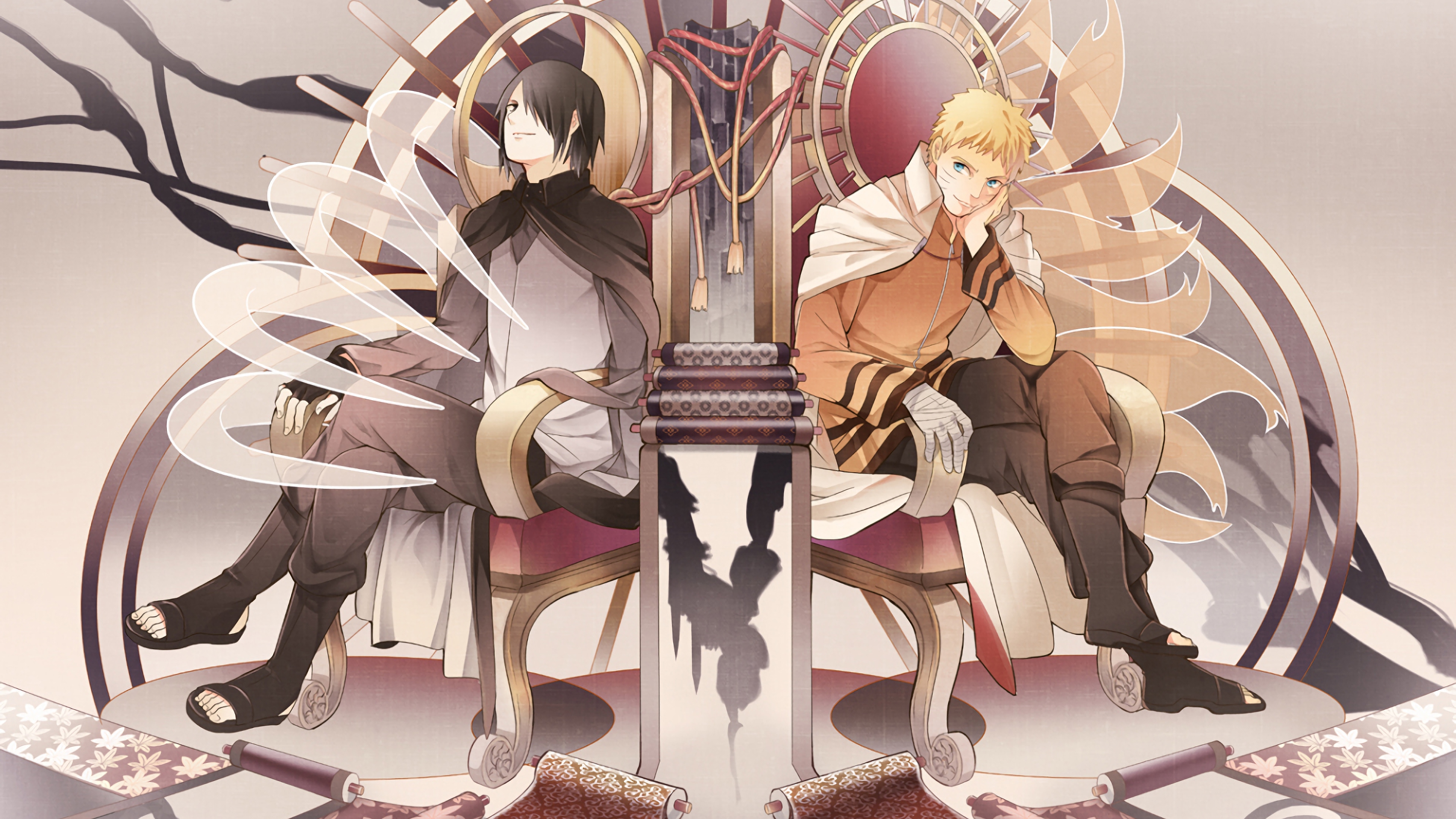 Sasuke Uchiha and Naruto Uzumaki Boruto Anime 4K