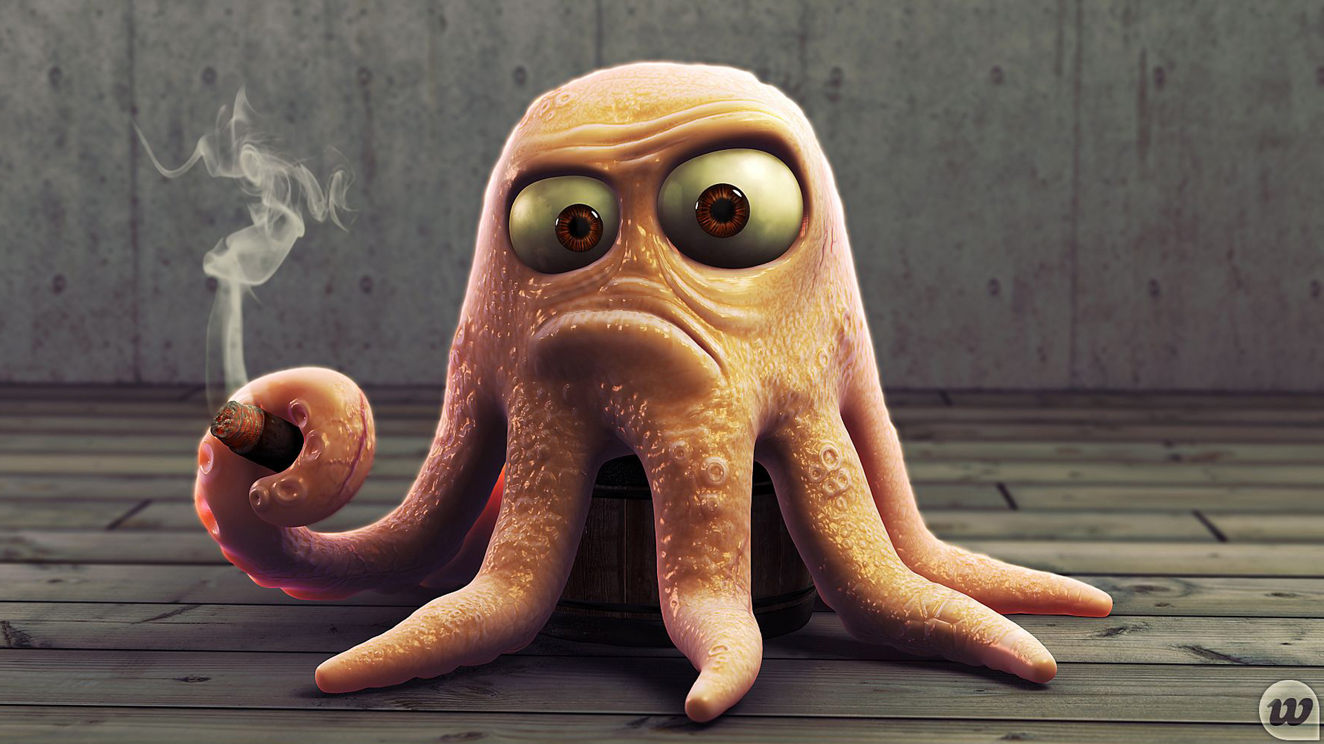 Octopuses blender 3D modeling wallpaperx1080