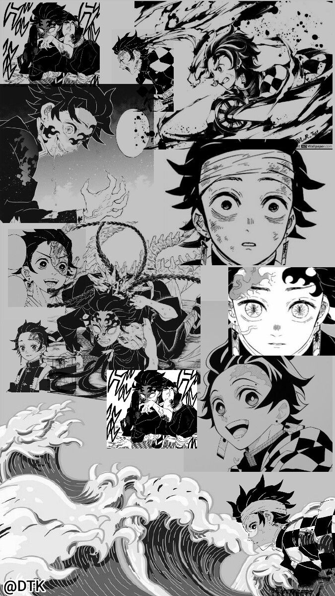 Tanjiro Wallpaper Black and White. Animes wallpaper, Ilustração de mangás, Anime