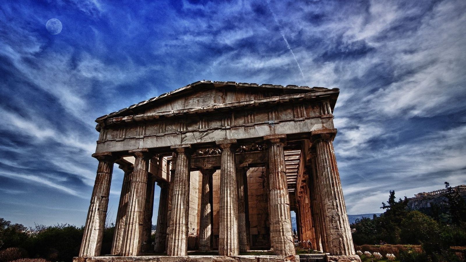 Download wallpaper 1600x900 city, athens, parthenon, landmark, greece widescreen 16:9 HD background