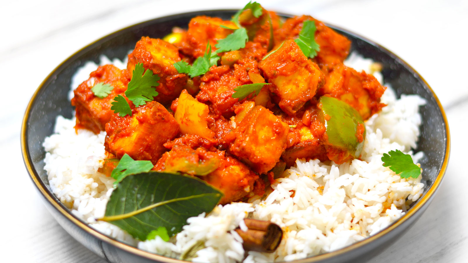 Chilli Paneer with Spiced Rice