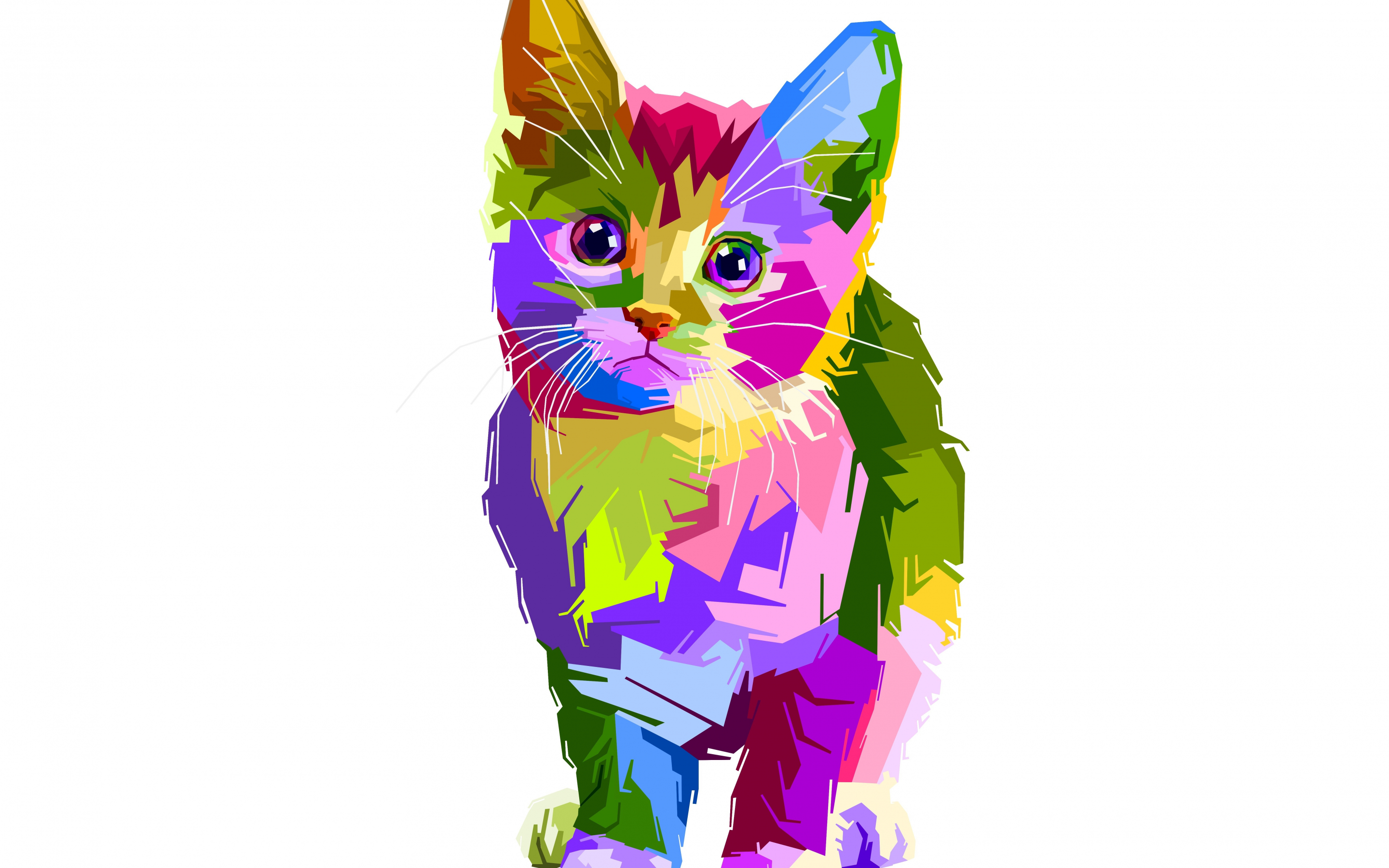 Download colorful, kitten, art, cat 2880x1800 wallpaper, mac pro retaia, 2880x1800 image, background, 7068