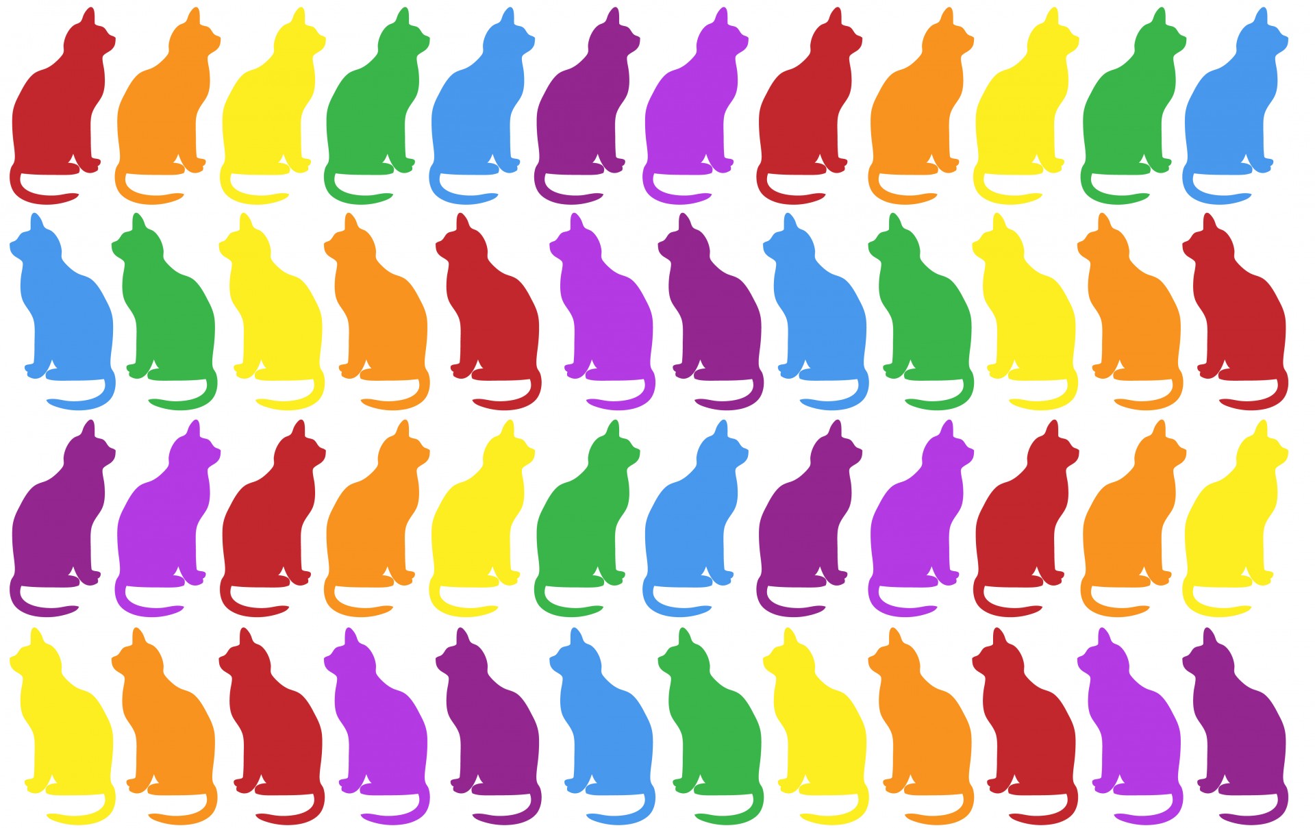 Download free photo of Cat, cats, colorful, colors, rainbow