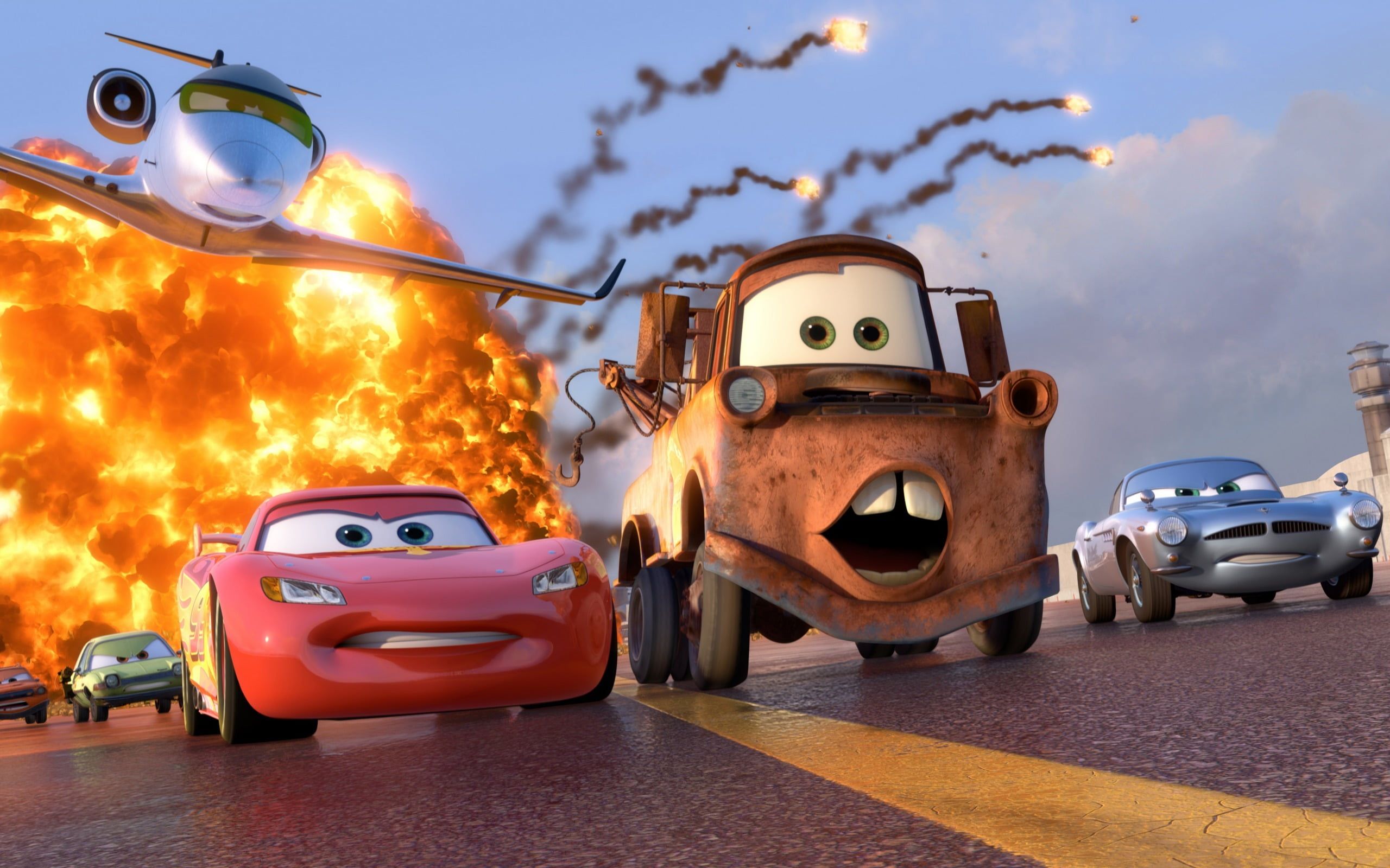 Disney Pixar Cars Lightning McQueen and Mater wallpaper #machine the explosion #sport #cartoon #Lightning #r. Cars disney pixar, Personajes cars, Animación disney