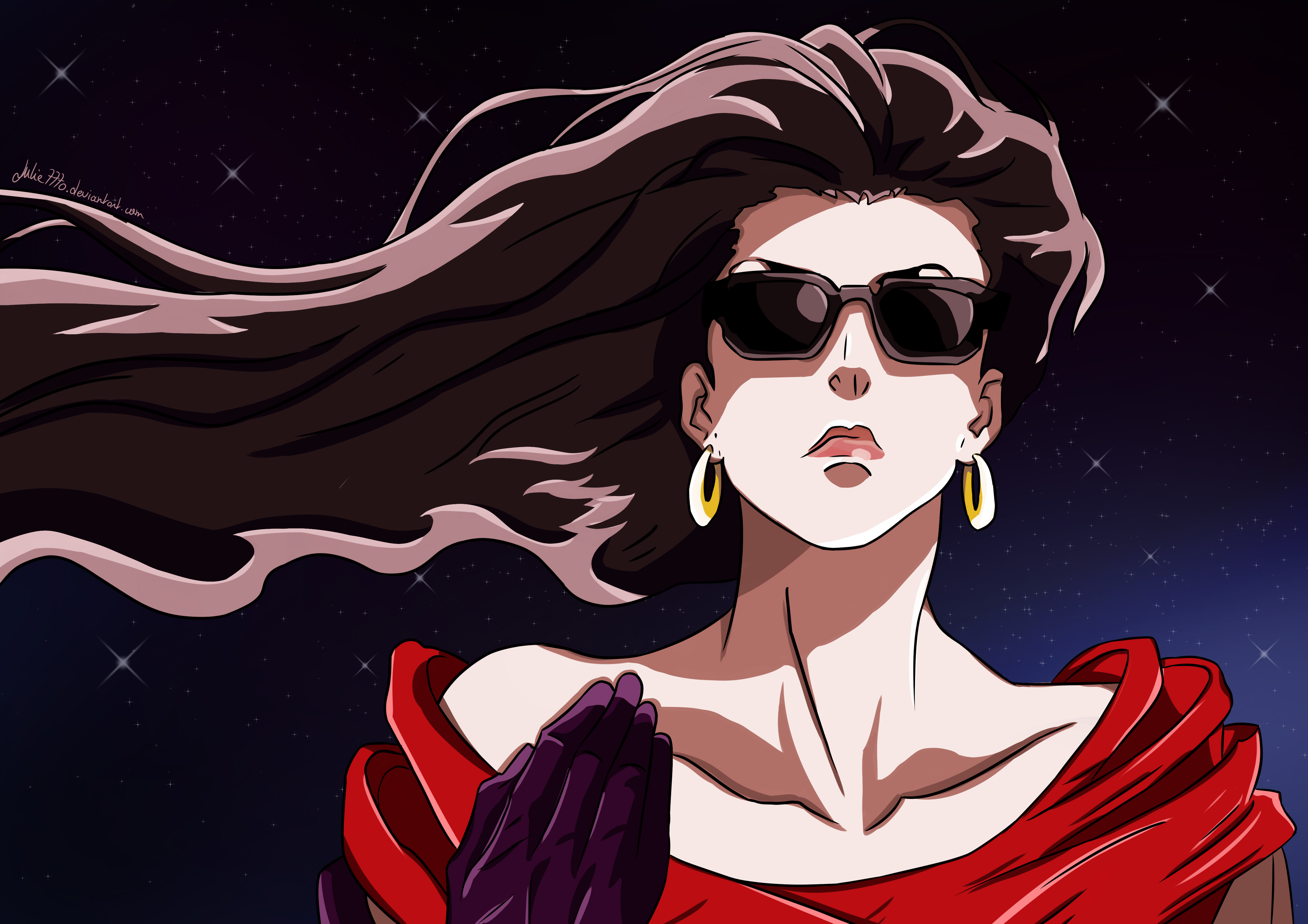 JoJo's Bizarre Adventure / Battle Tendency / Lisa Lisa / Sunglasses / Long Hair. Anime, Jojo, Anime ai