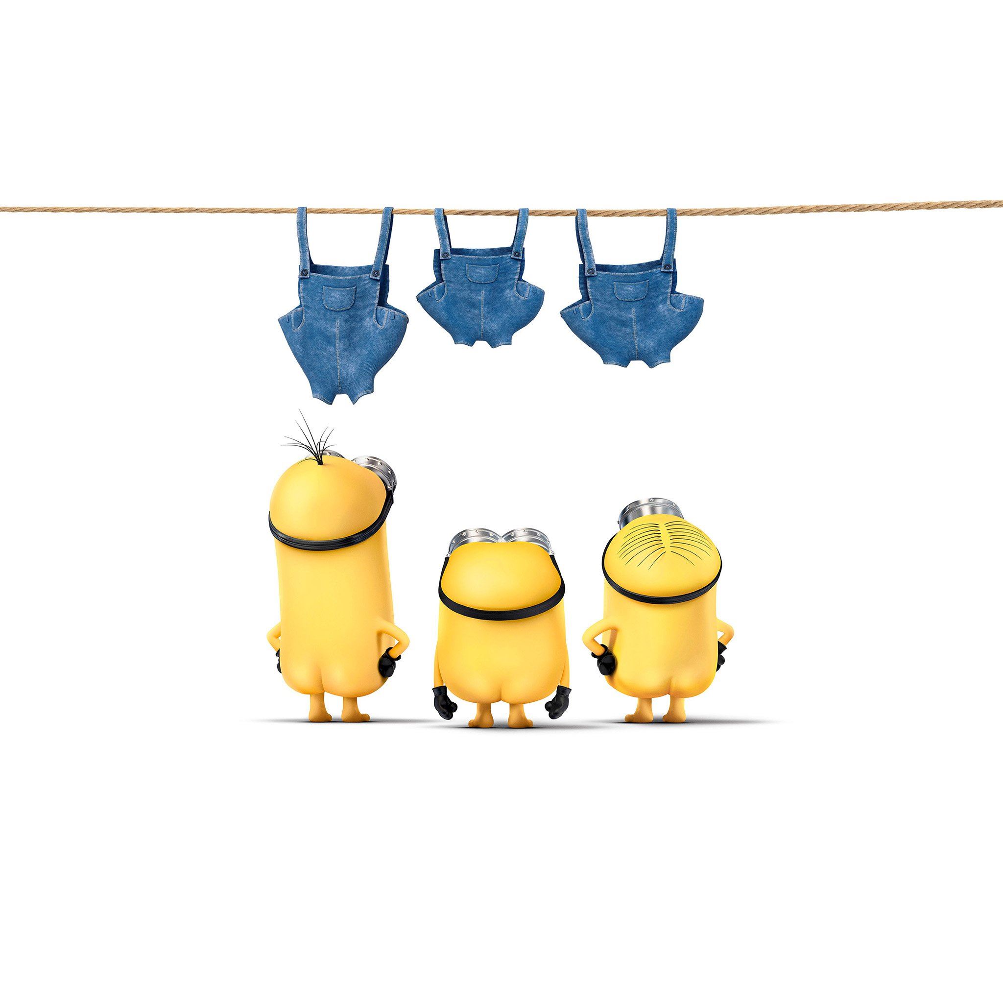 Minions Despicable Nude Me Cute Yellow Art Illustration iPad Air Wallpaper Free Download