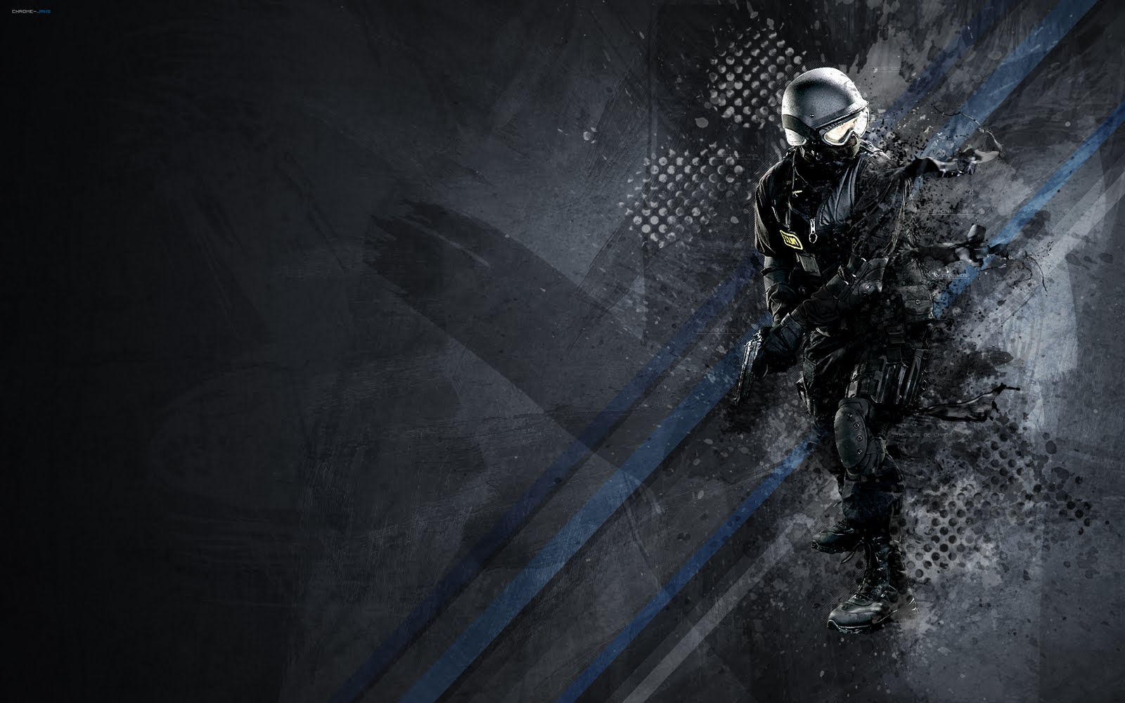 cop wallpaper, darkness, games, personal protective equipment, space, digital compositing