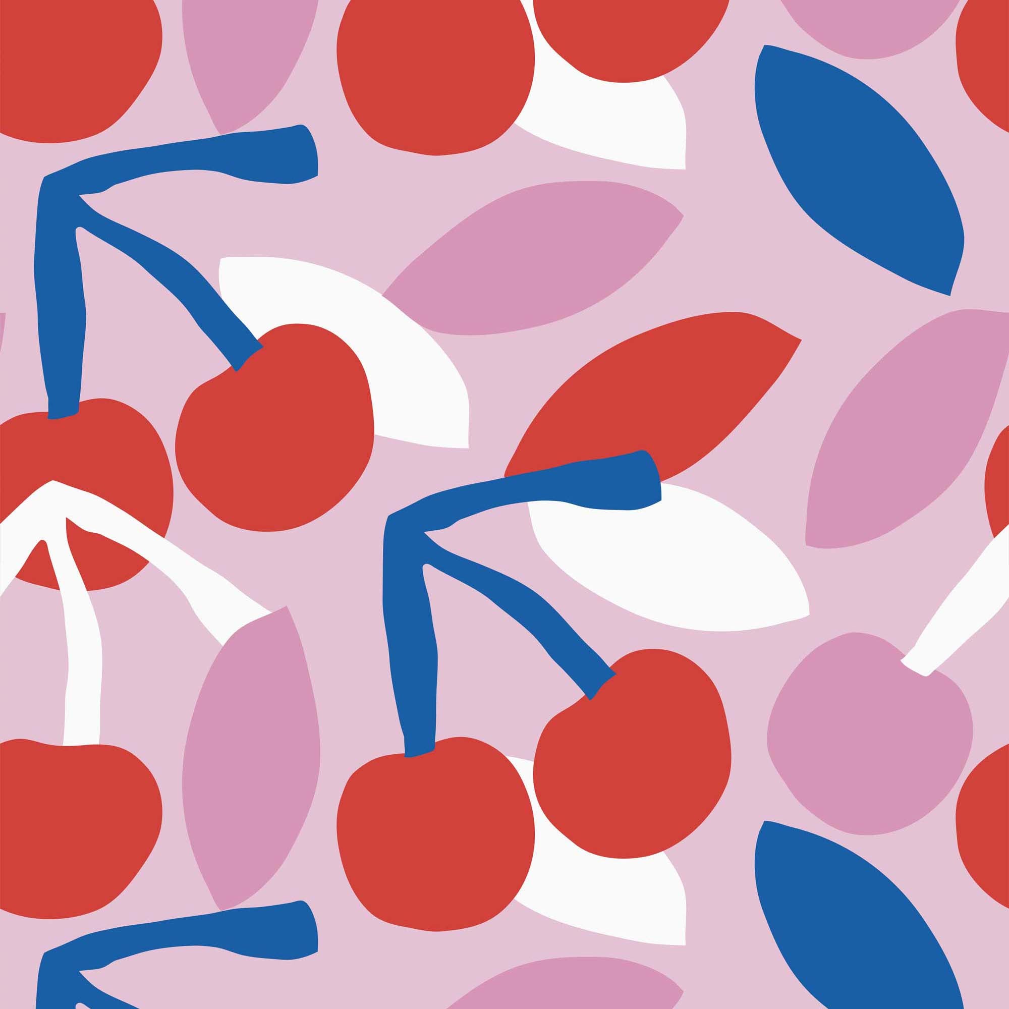 Sweet Cherry Pie Wallpaper in Soft Berry, Cherry Red