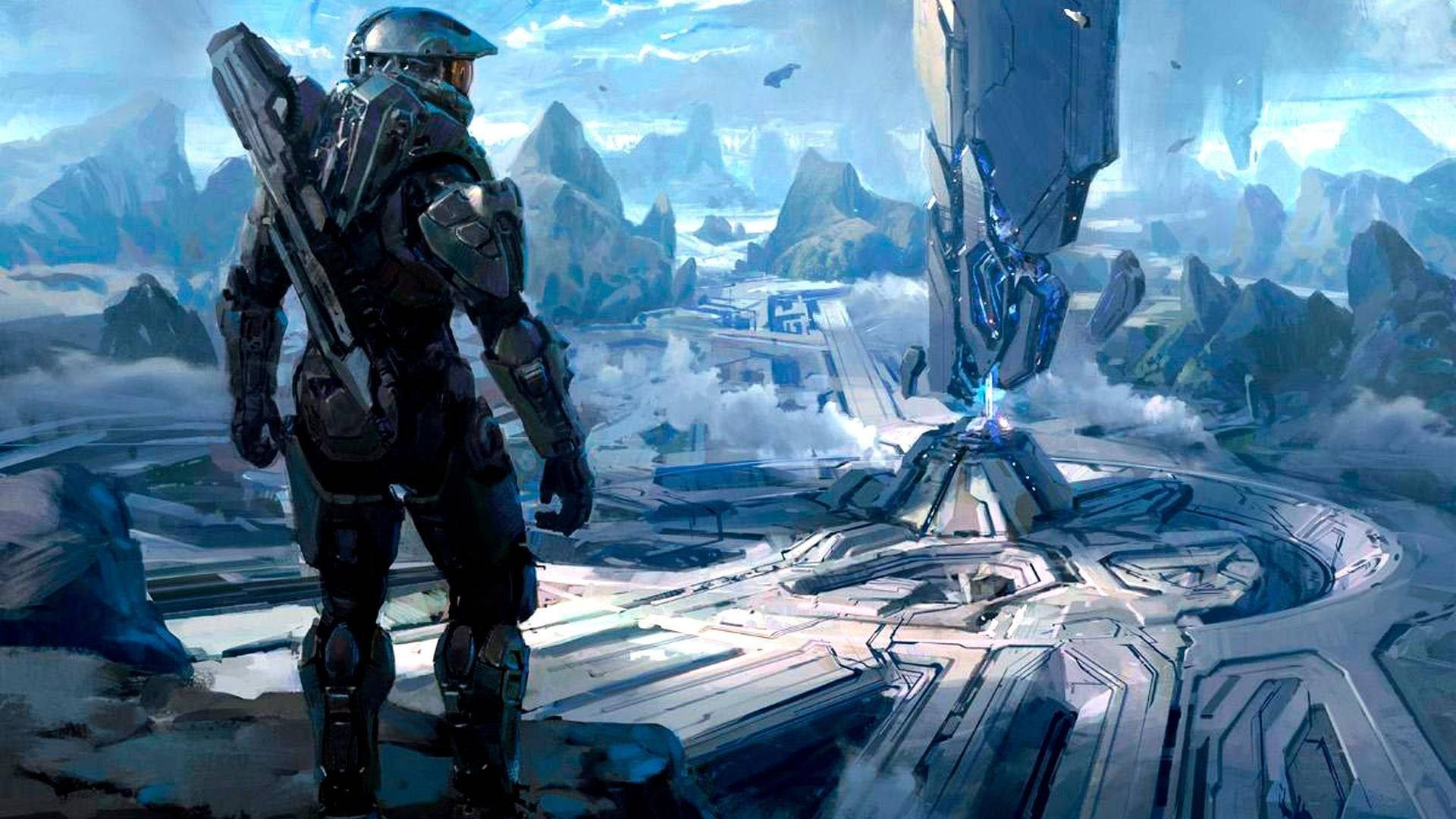 Download Master Chief And Center Altar Wallpaper