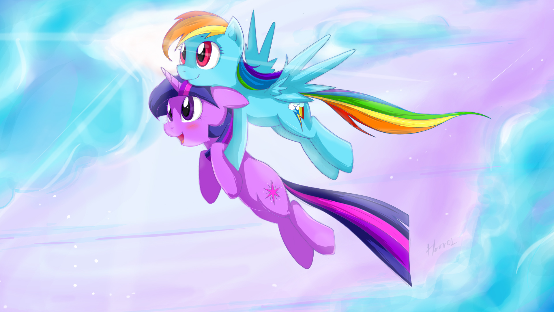 Twidash Flight Scene of Friendship by derpiihooves. My Little Pony wallpaper. My Little Wallpaper are Magic