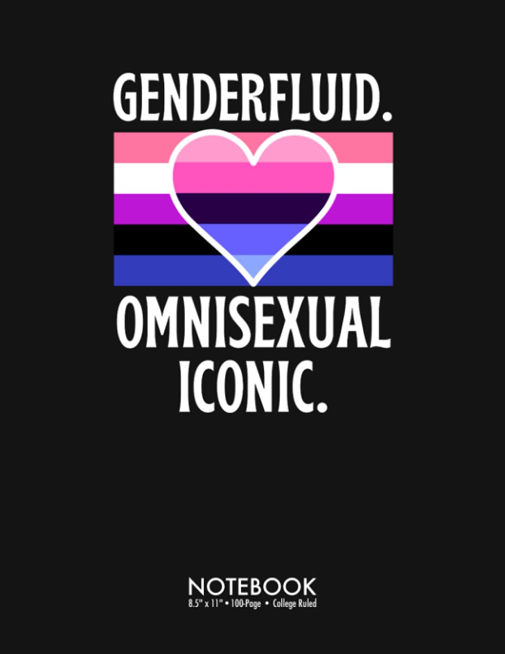 Genderfluid Omnisexual Iconic Notebook 8.5 X 11 Inch 100 Page College Ruled: Genderfluid Pride Flag Stuff 100 Page College Ruled Diary Lined Journal. Back To School Gift Large (8.5 X 11 Inch)