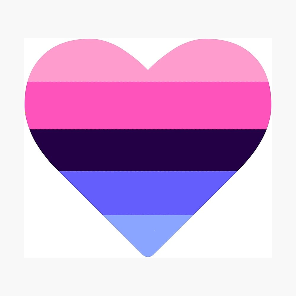 Omnisexual Flag LGBTQIA+ Heart Design Poster By Emilys Designs