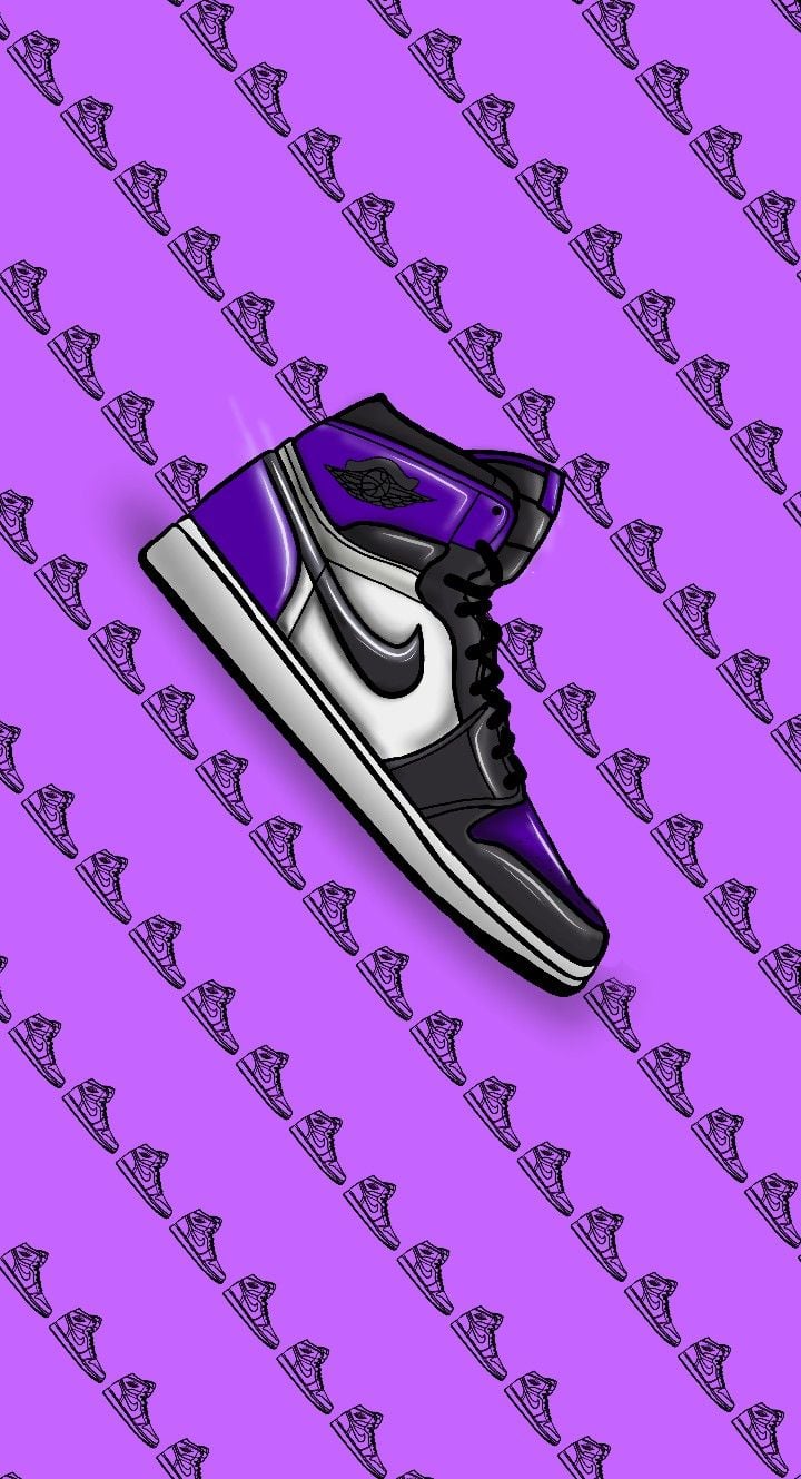 Air Jordan 1 court purple wallpaper. Purple jordan aesthetic, Sneakers wallpaper, Jordan 1 court purple