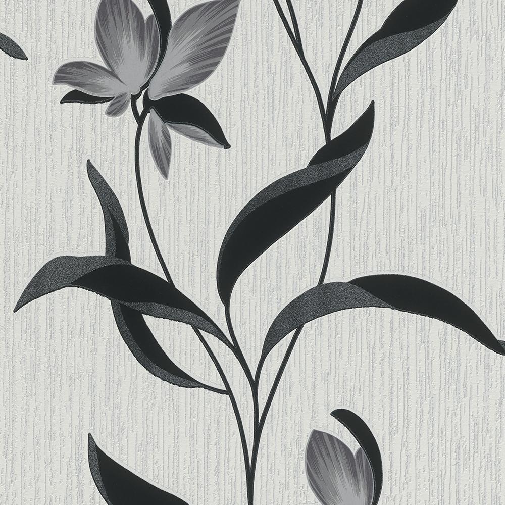 Fleur Grey Flower On White Bark Texture Wallpaper 9730 15