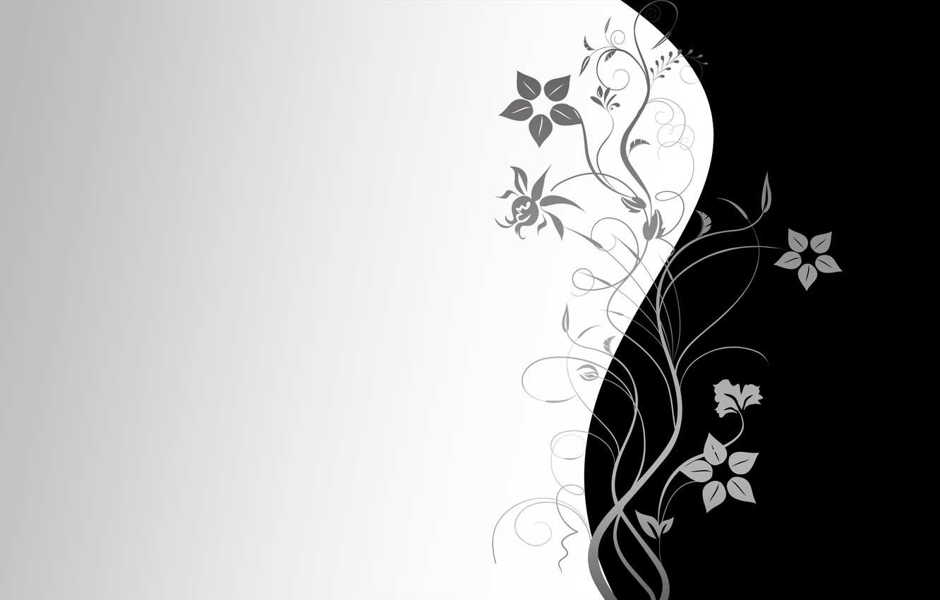 Wallpaper flowers, Wallpaper, pattern, vector, texture, wallpaper, black background, grey background image for desktop, section текстуры