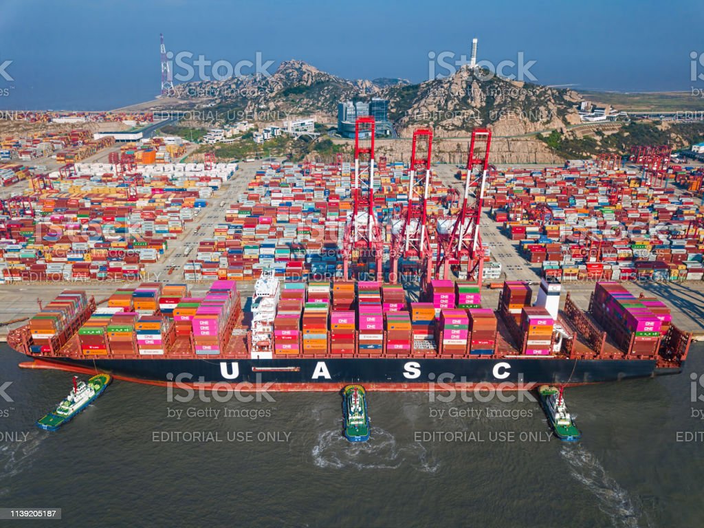 Shanghai Port With Container Ship Image Now, Business, Business Finance and Industry