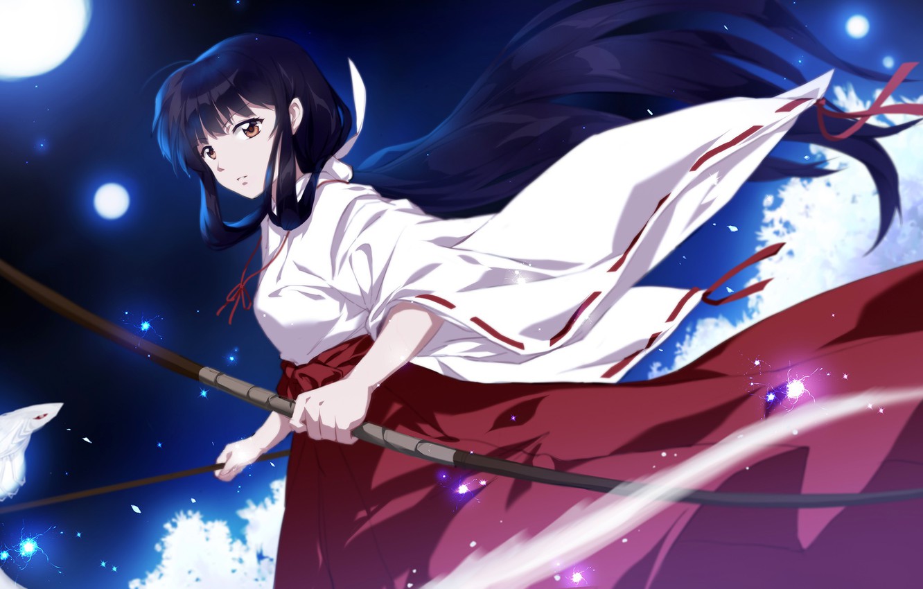 Wallpaper Inuyasha, cangkong, kikyou image for desktop, section сёнэн
