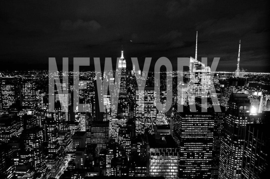 Download Black And White New York Night Wallpaper