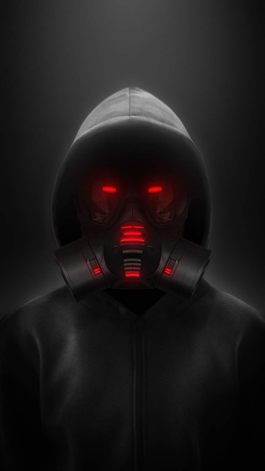 Gas Mask Hoodie Guy Wallpaper, iPhone Wallpaper