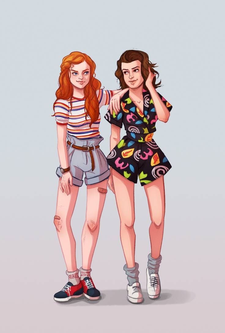Stranger Things Eleven and Max by Red, reddraws__cat, Millie Bobby Brown. Eleven stranger things, Stranger things art, Stranger things fanart