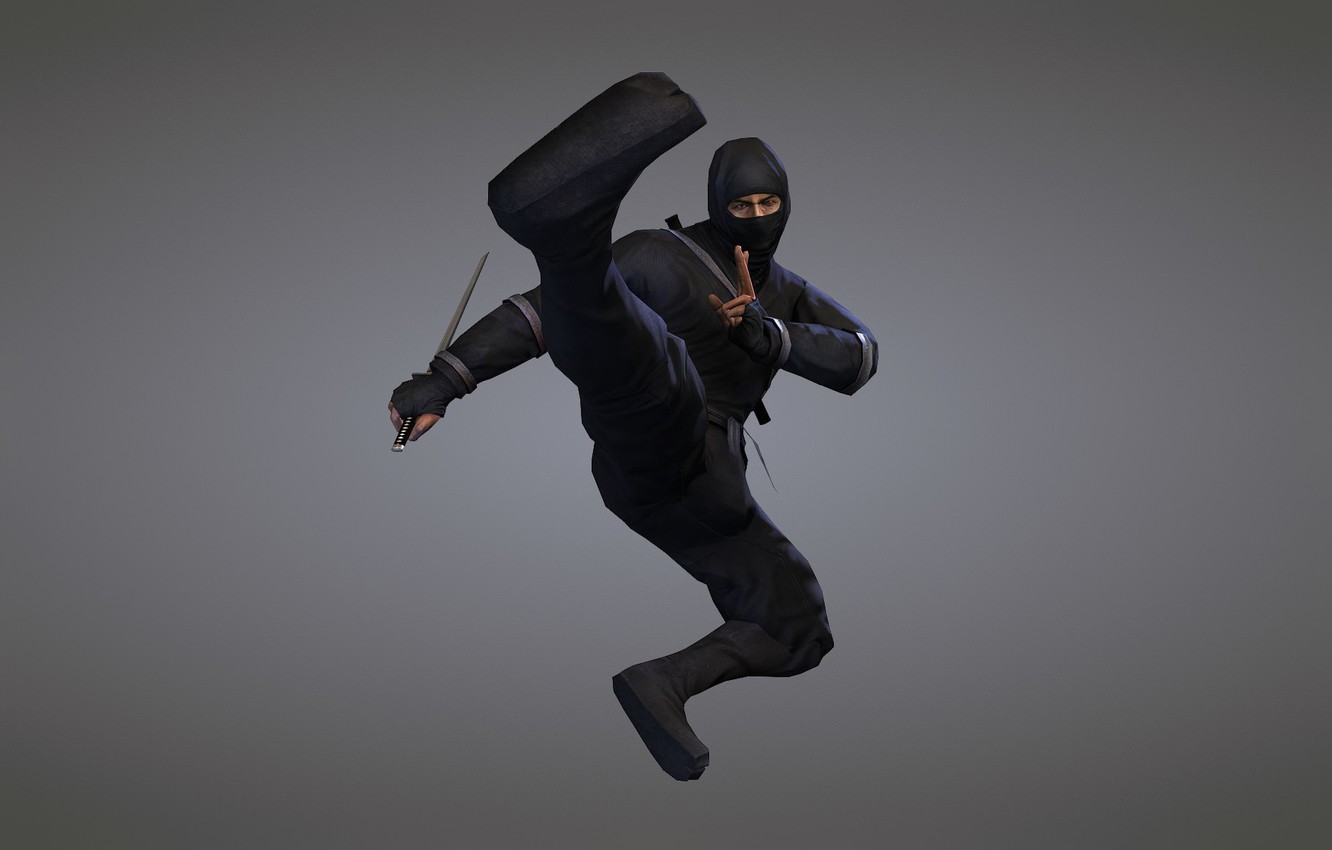 Wallpaper weapons, sword, ninja, blade, ninja, black suit image for desktop, section рендеринг