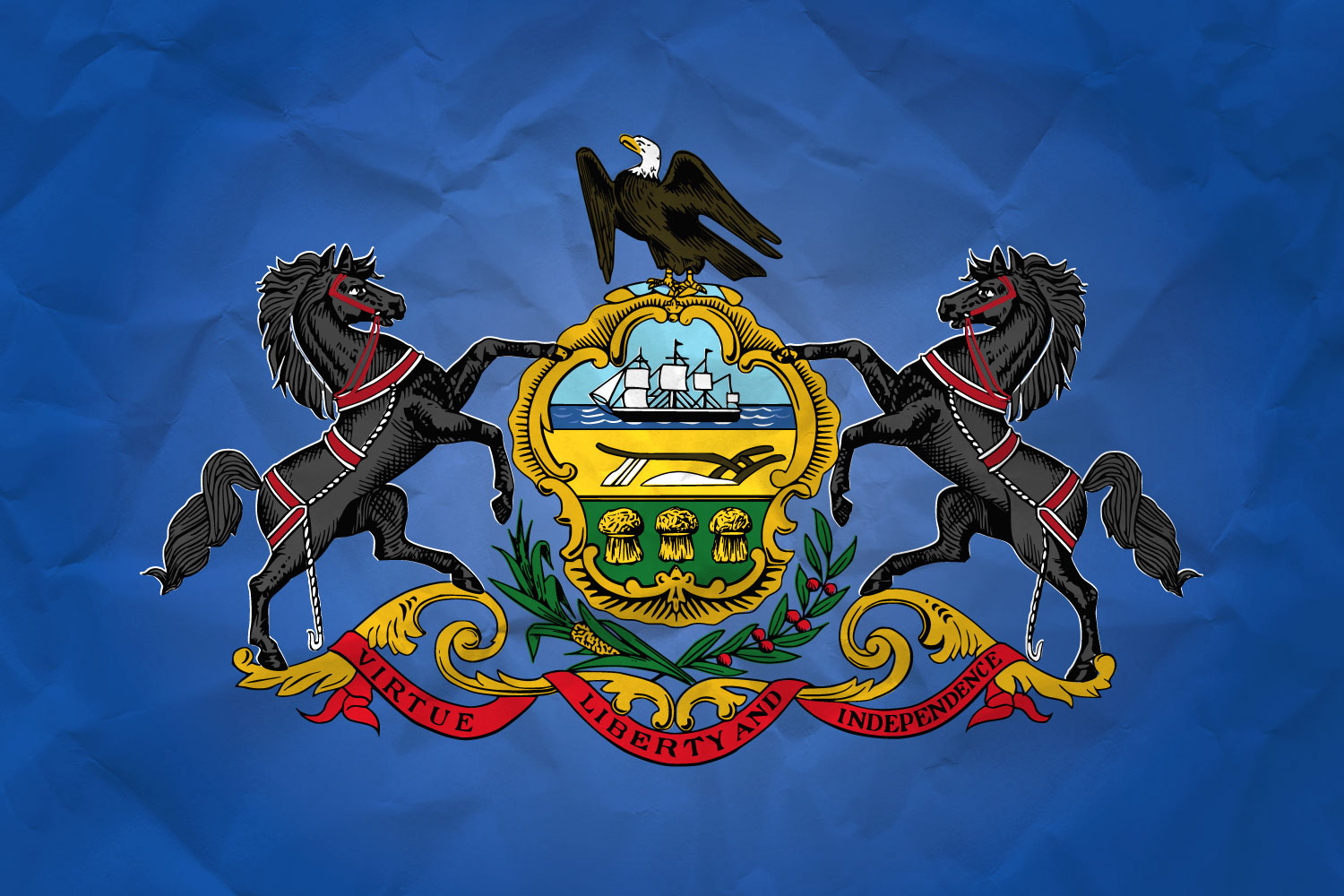 Flag of Pennsylvania with Paper Texture it for free