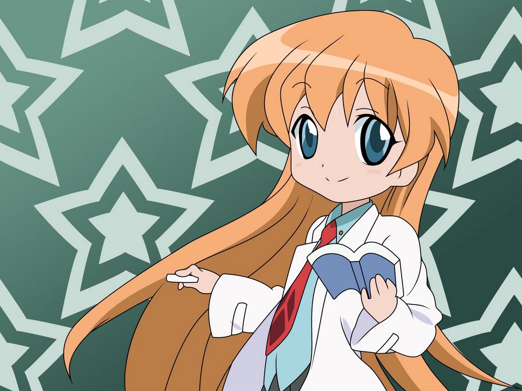 Download wallpaper 1024x768 anime, girl, blonde, doctor, chalk, bathrobes standard 4:3 HD background