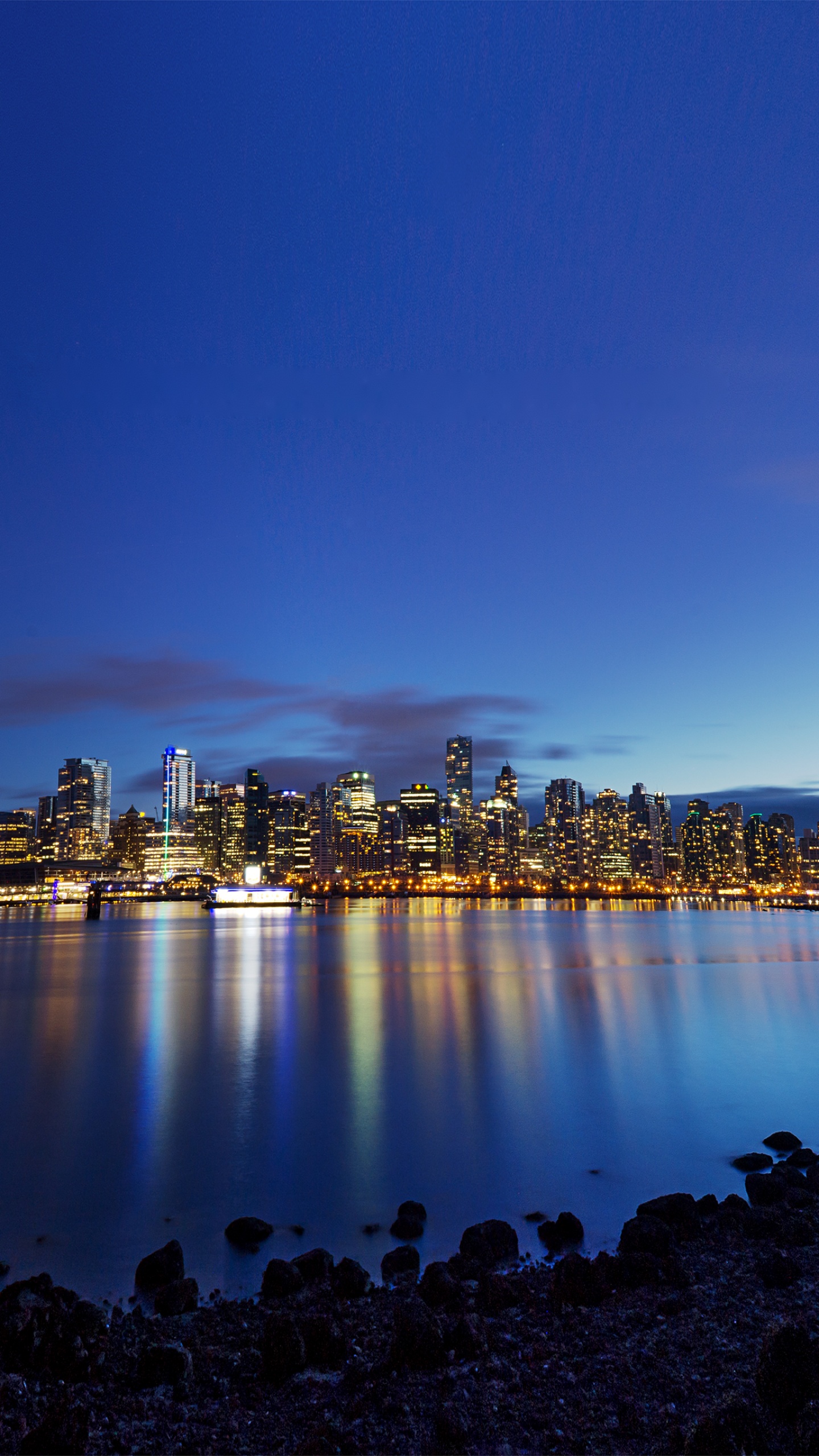Vancouver City Wallpaper 4K, British Columbia, Dusk, Cityscape, City lights, Nature