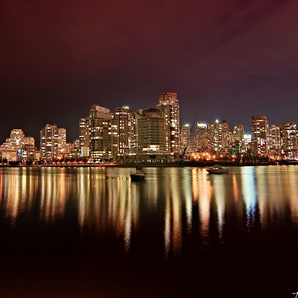 Vancouver City Nights iPad Wallpaper Free Download