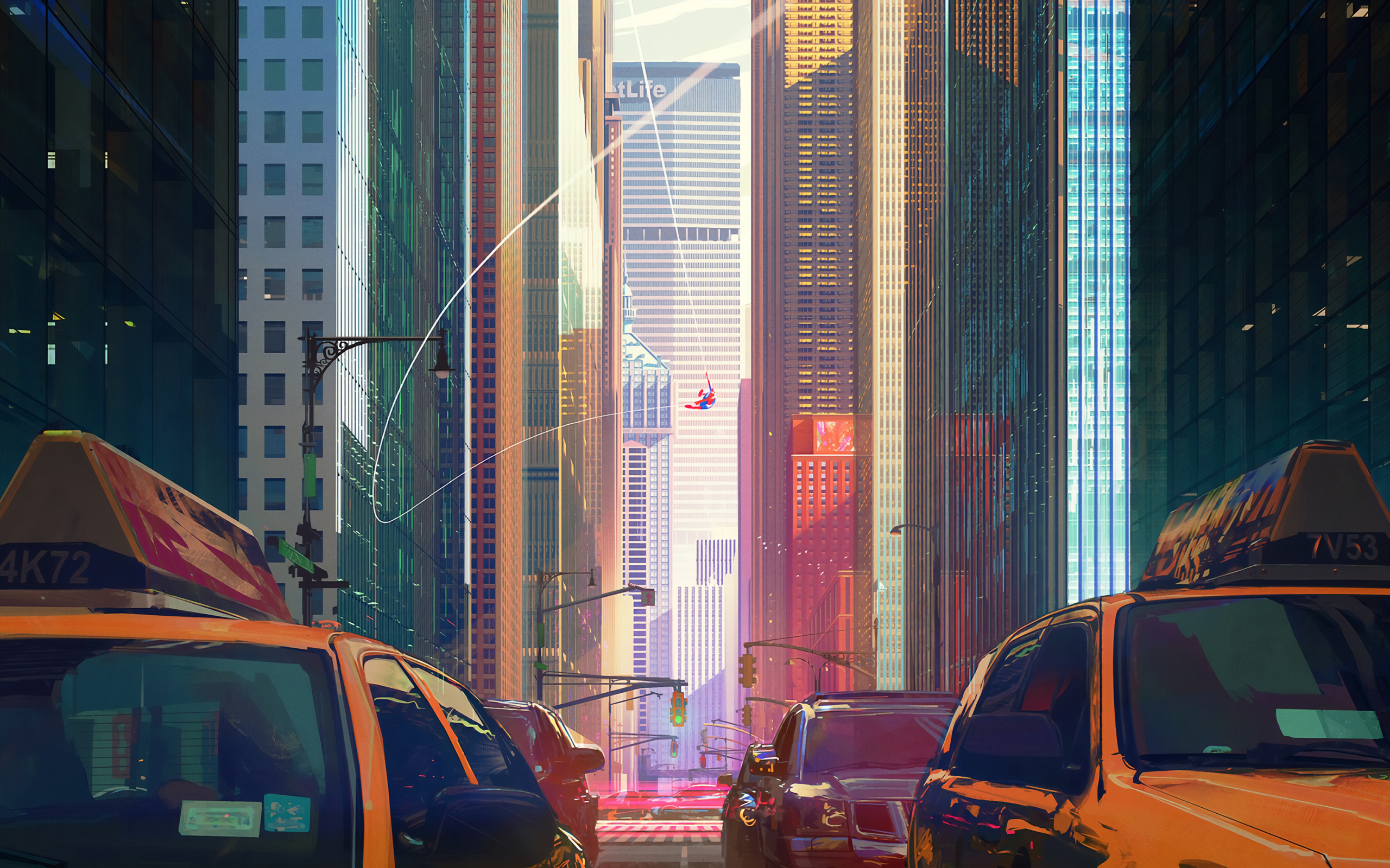 Wallpaper Comics, Spider Man, Poster, NY, City Background