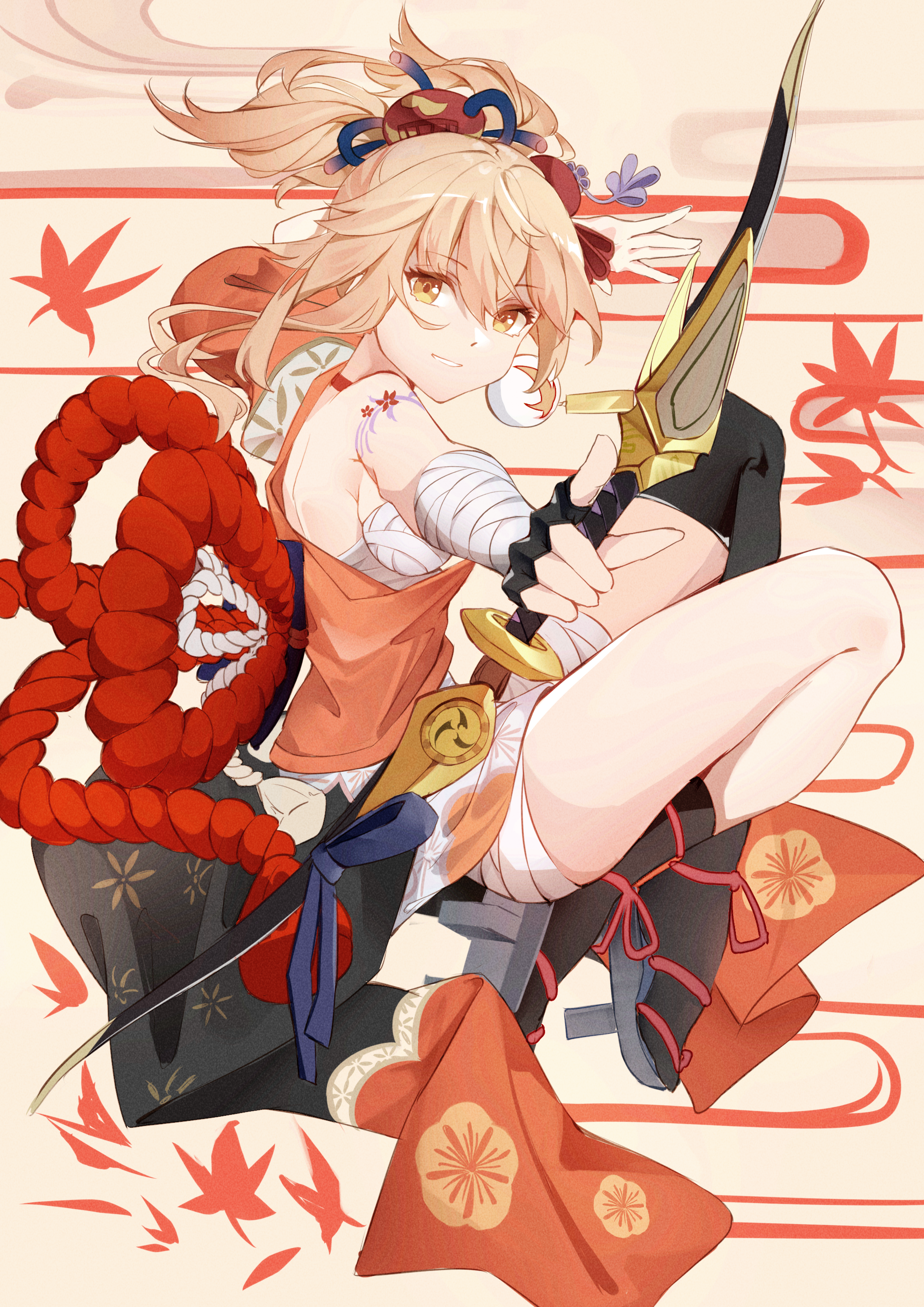 Anime picture genshin impact yoimiya (genshin impact) kirschma single tall image looking at viewer 2009x2842 709817 de