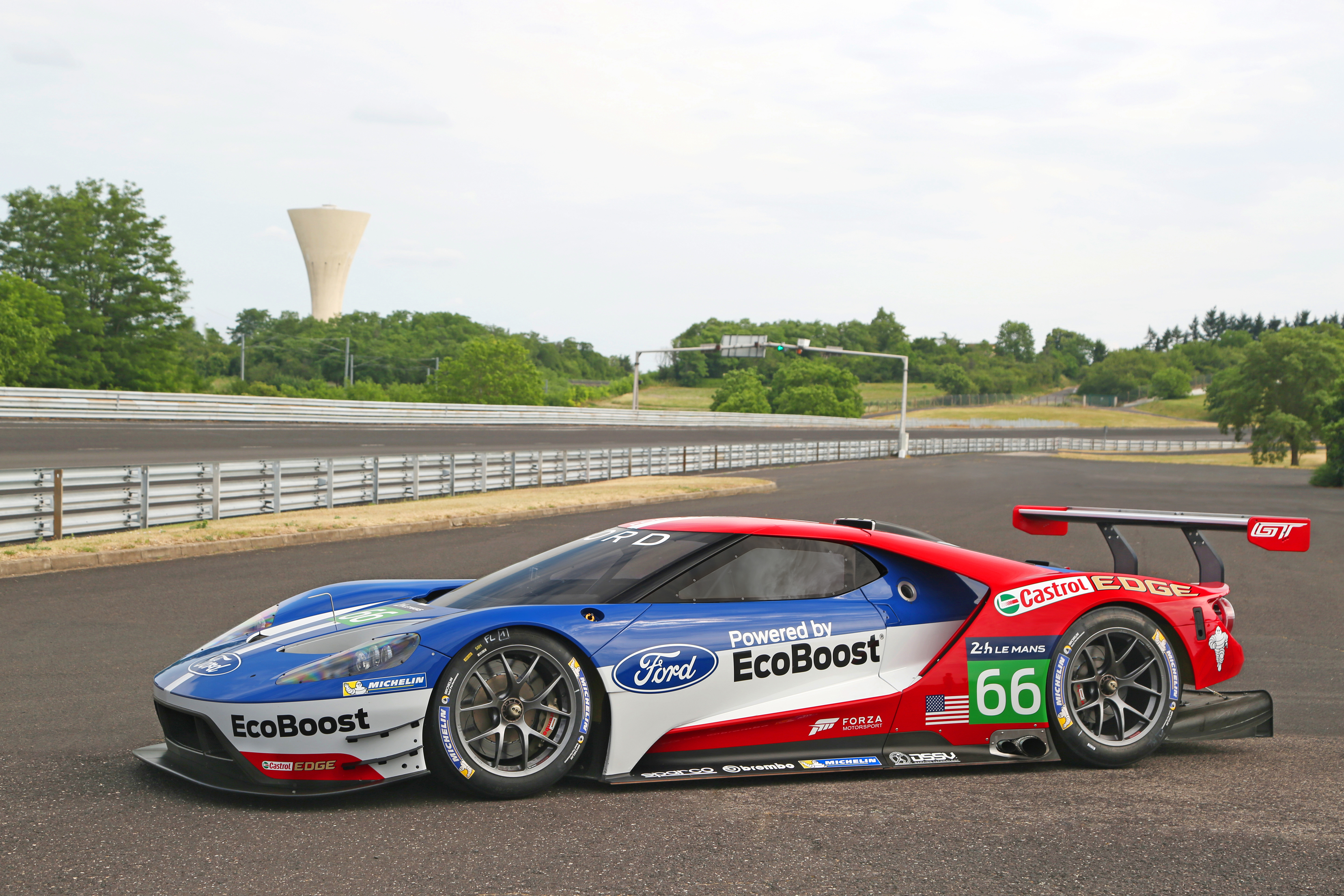 4K Ford GT Le Mans Racecar Wallpaper and Background Image
