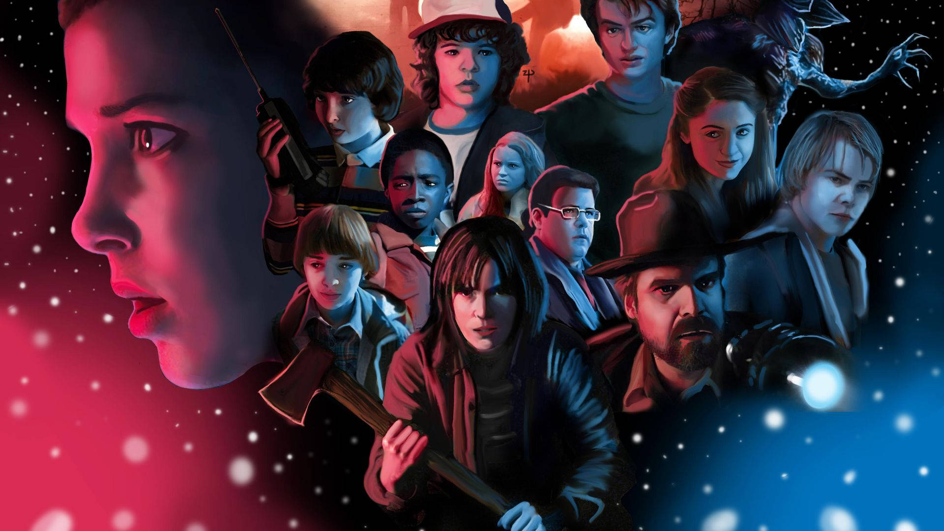 Download Stranger Things 3 Animated Fan Art Wallpaper