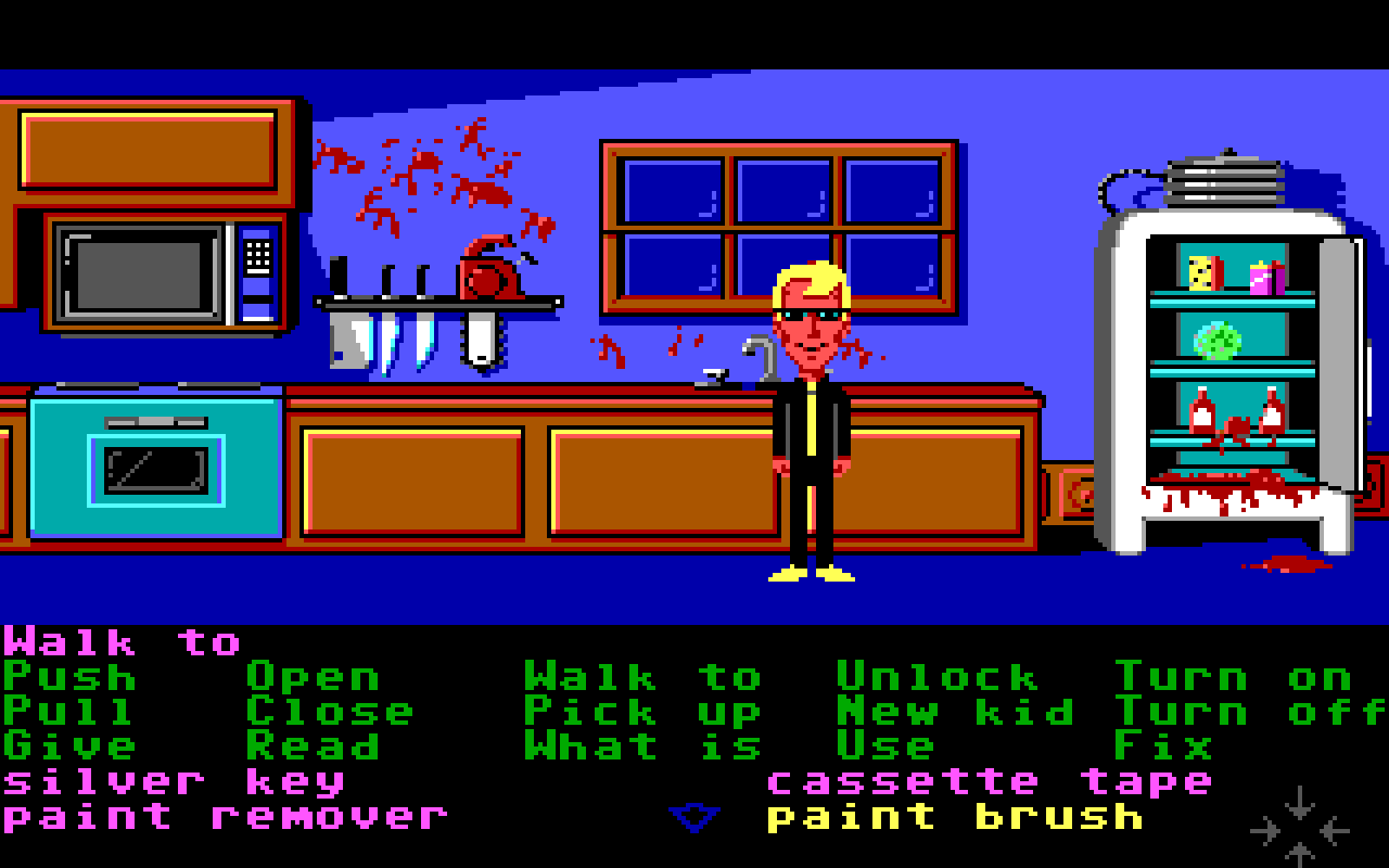 Screenshots. Screen Grabs From Maniac Mansion, The Classic Lucasfilm Point And Click Graphic Adventure Game