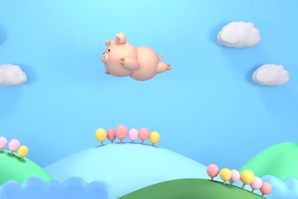 Cartoon Flying Pig by tykcartoon on Envato Elements