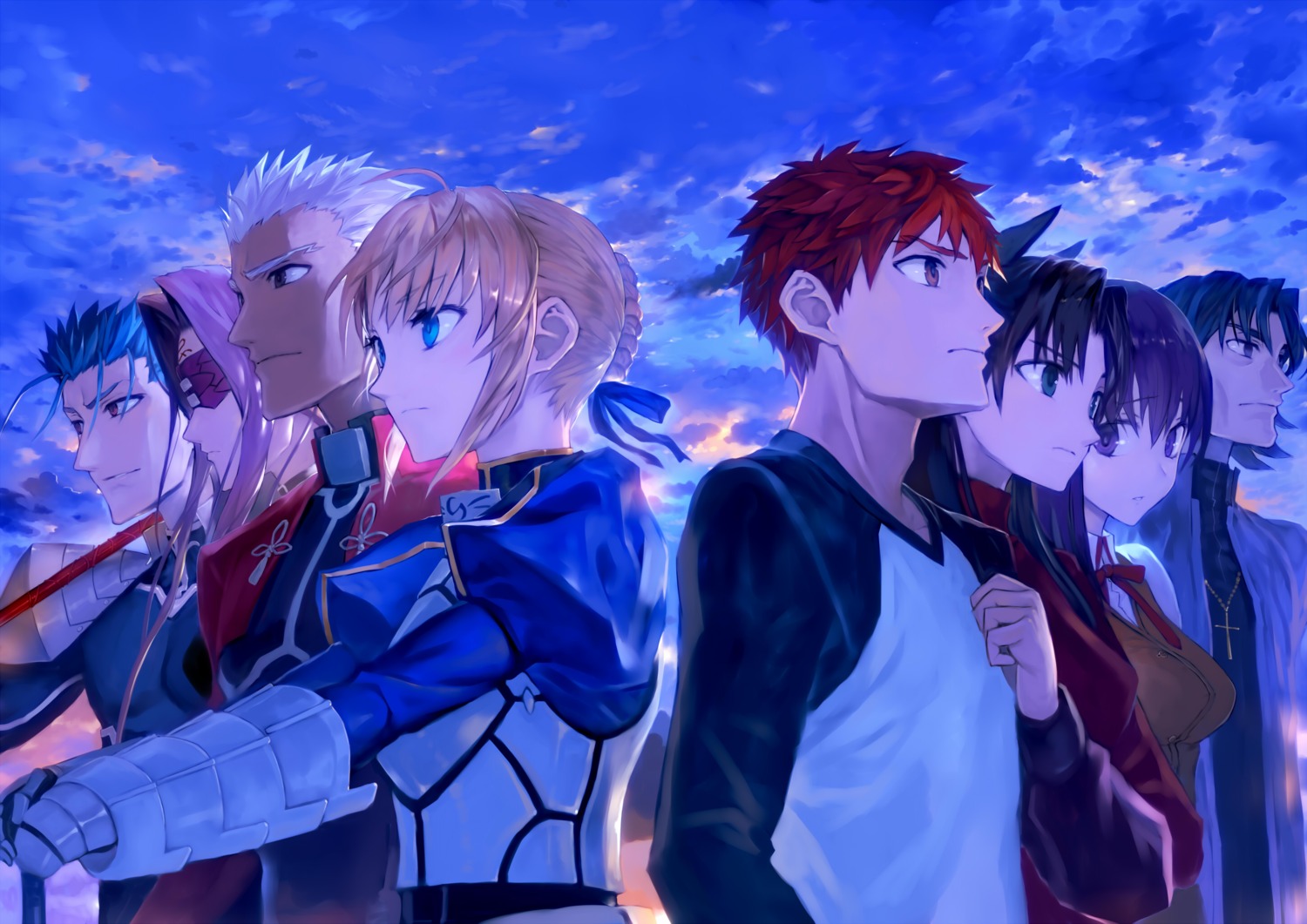 Bob Fate Stay Night Archer Emiya Shirou Kotomine Kirei Lancer Matou Sakura Rider Saber Toosaka Rin Armor Seifuku Tattoo