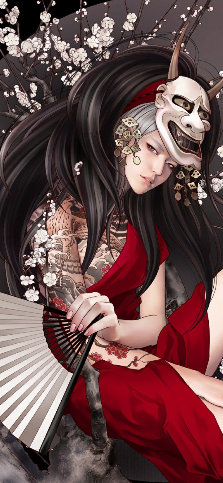 Premium AI Image | Anime girl in a kimono with the name yakuza on the front
