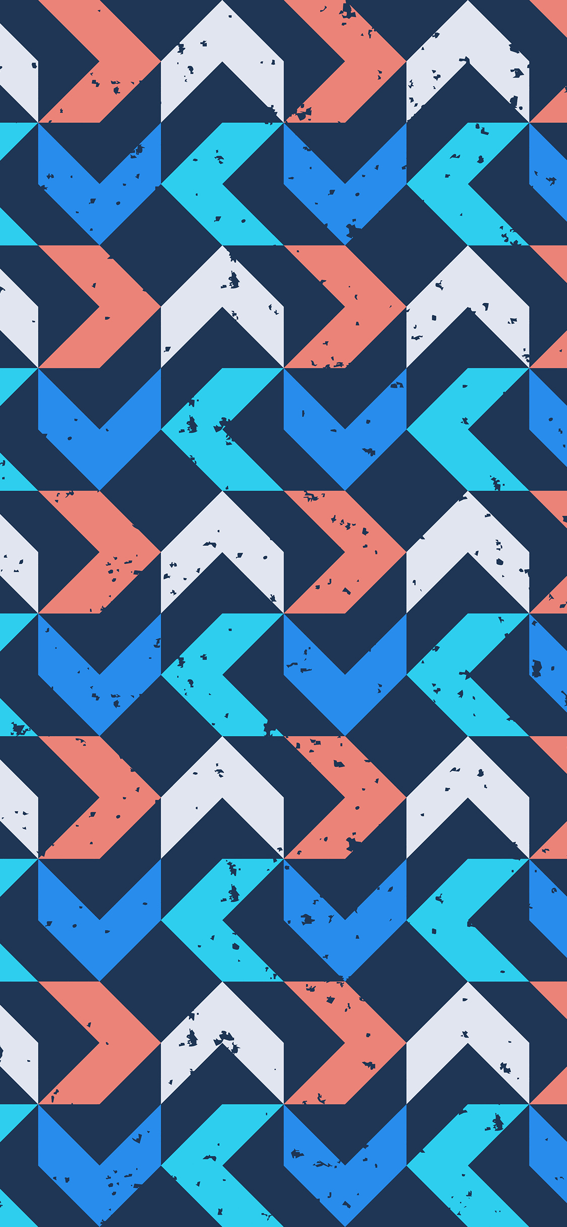 iPhone X wallpaper. retro red blue pattern grunge
