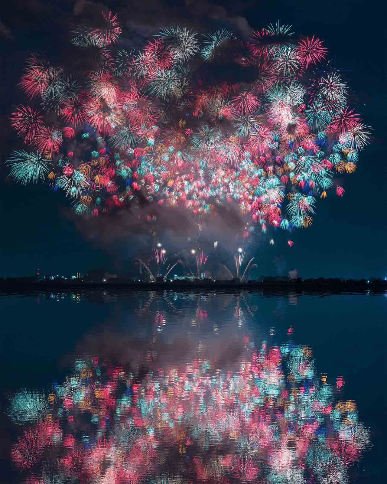 Dazzling Photo of Summer Firework Festivals in Japan