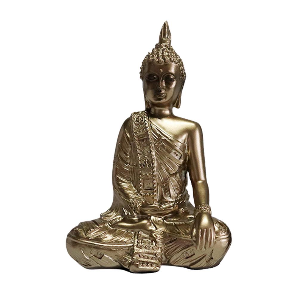 Bellanny Vintage Small Bronze Buddha Statue Made from Resin for Office Decoration functional