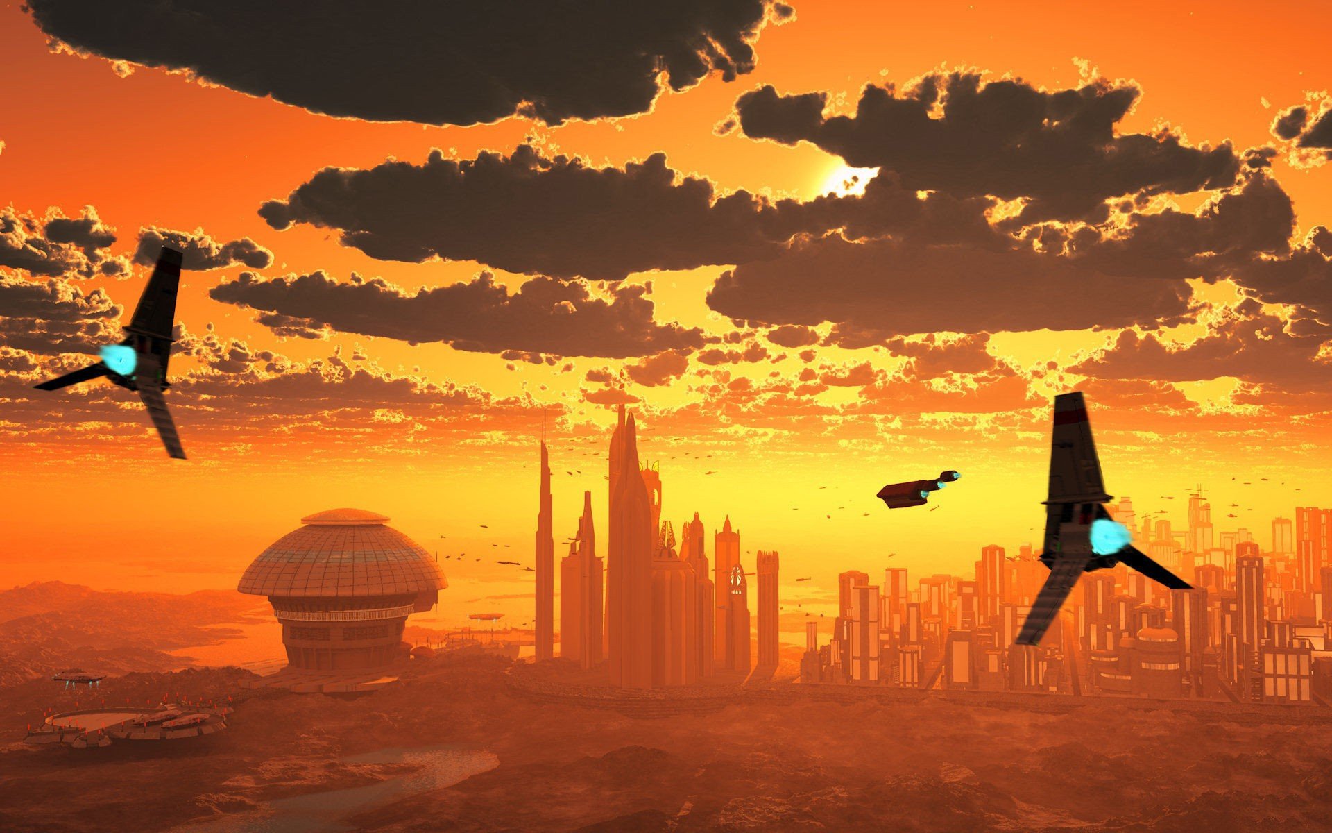 Star Wars City HD wallpaper