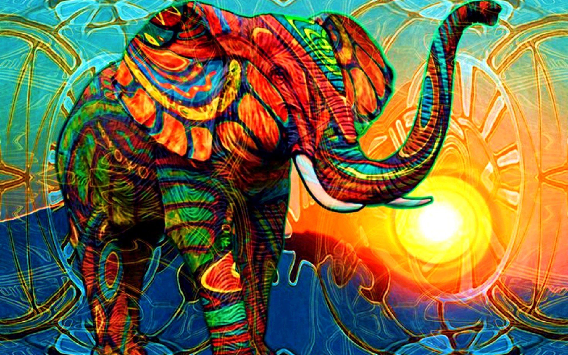 Colorful Elephant Art Wallpaper Free Colorful Elephant Art Background
