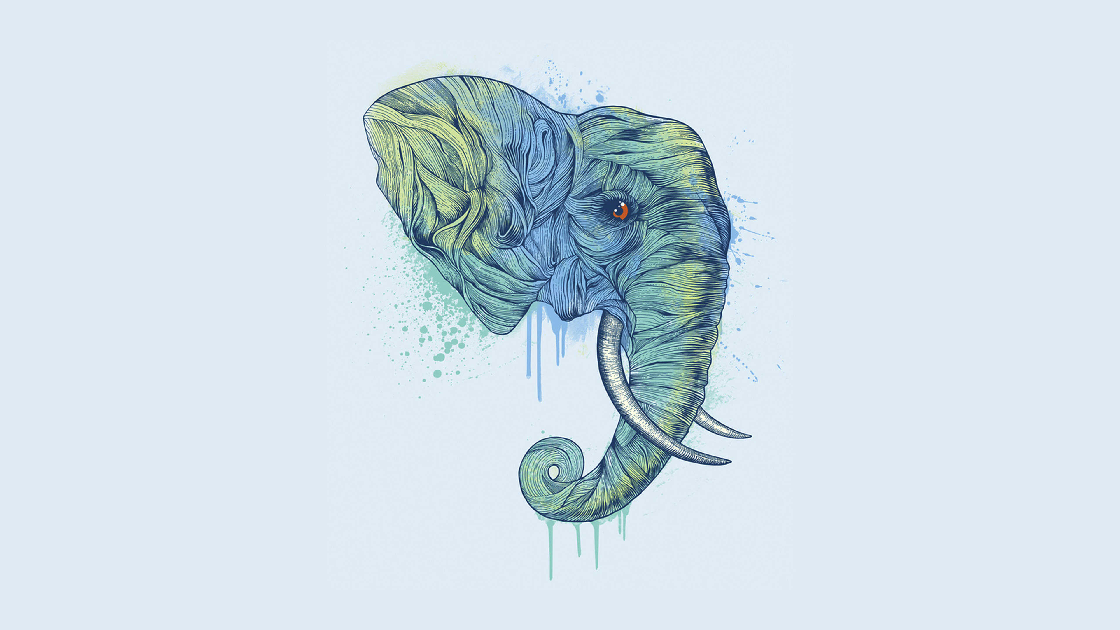 wallpaper for desktop, laptop. elephant art illust drawing animal