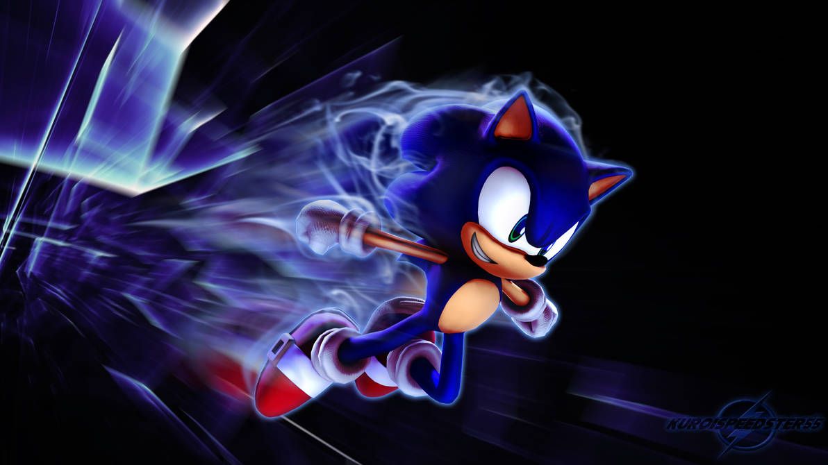 Download Caption: Hyper Sonic Speeding Through Space Wallpaper