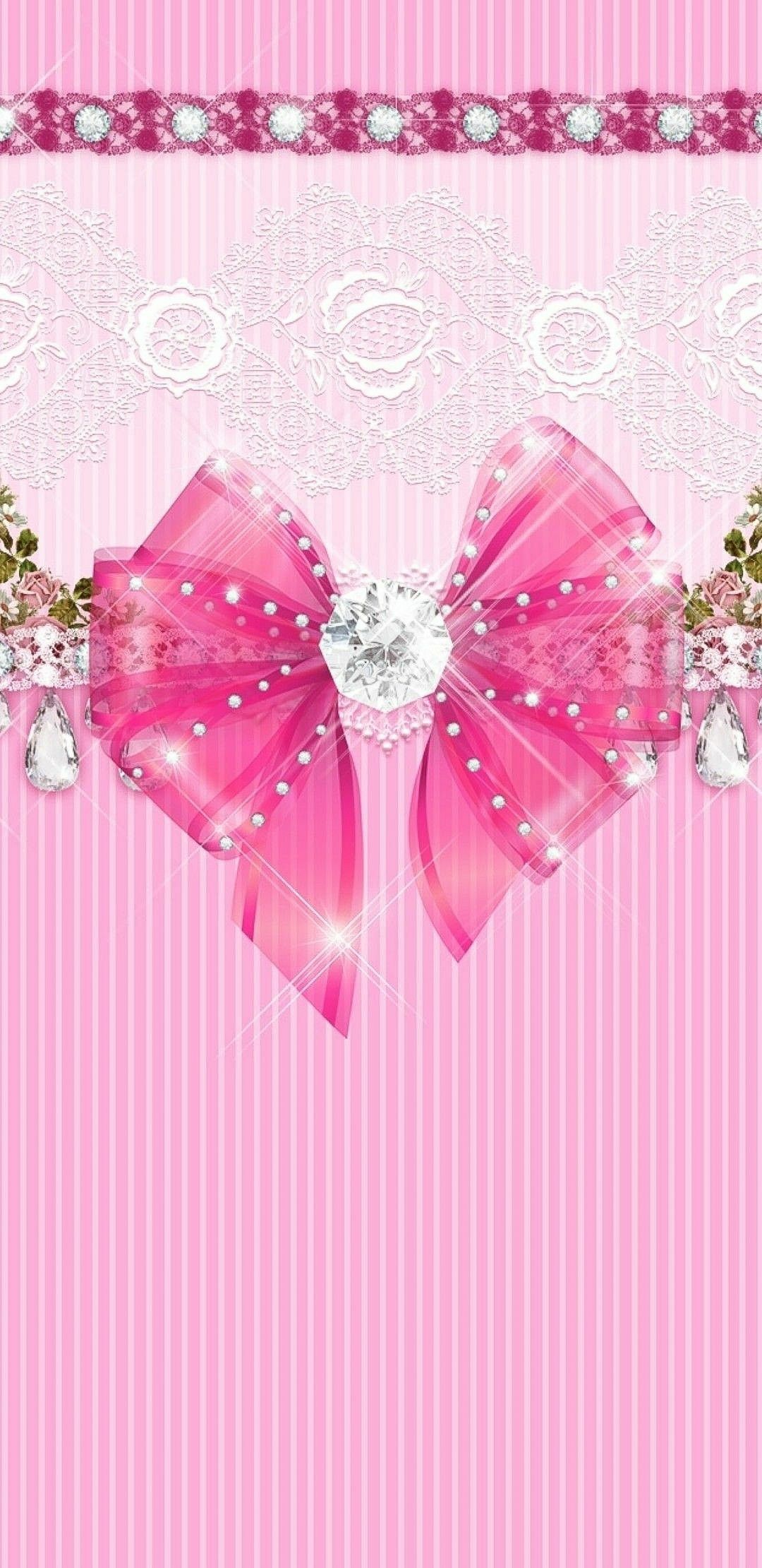 Wallpaper.By Artist Unknown. Bow wallpaper, Cute wallpaper for phone, Pink wallpaper