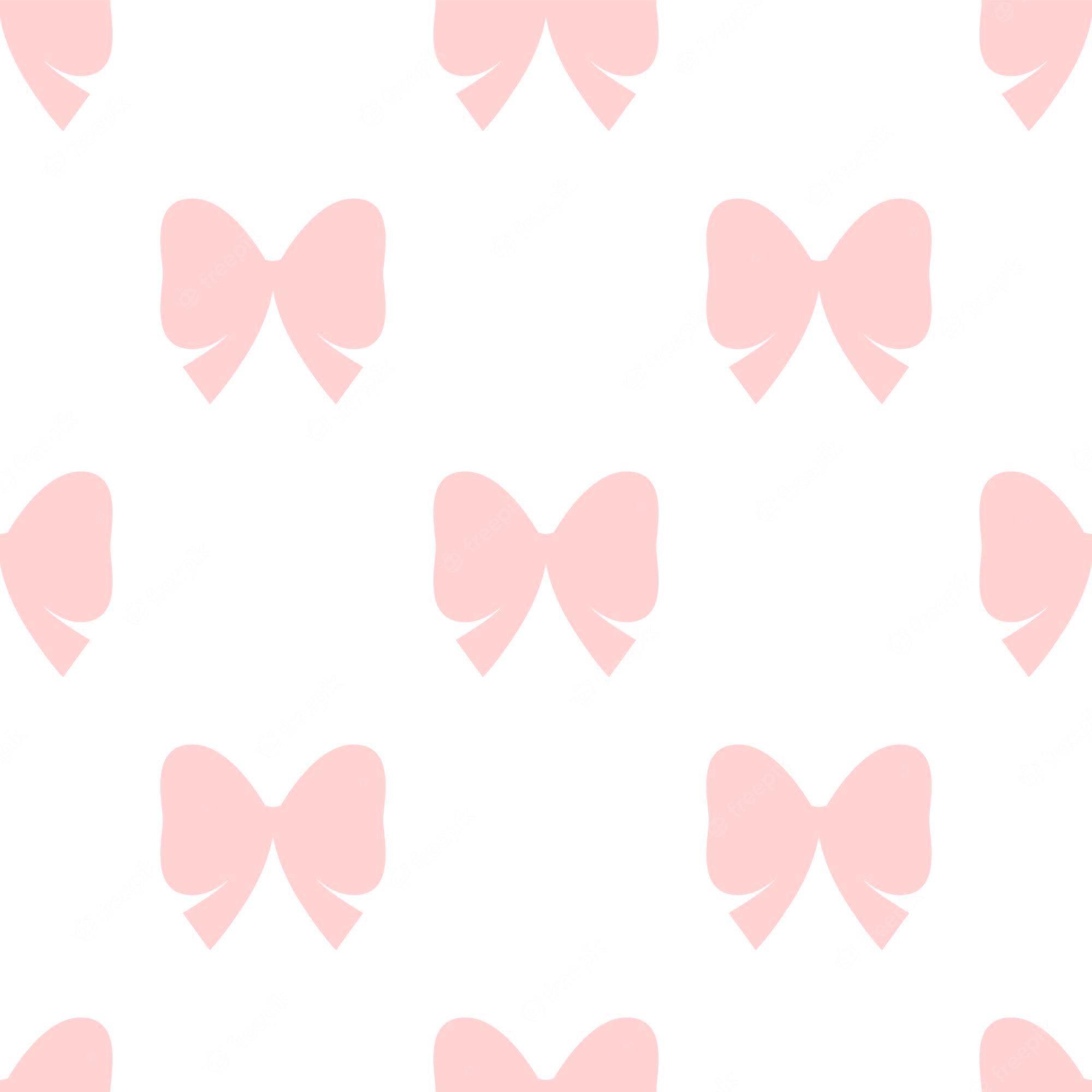 Premium Vector. Seamless pattern with pink bows on a white background