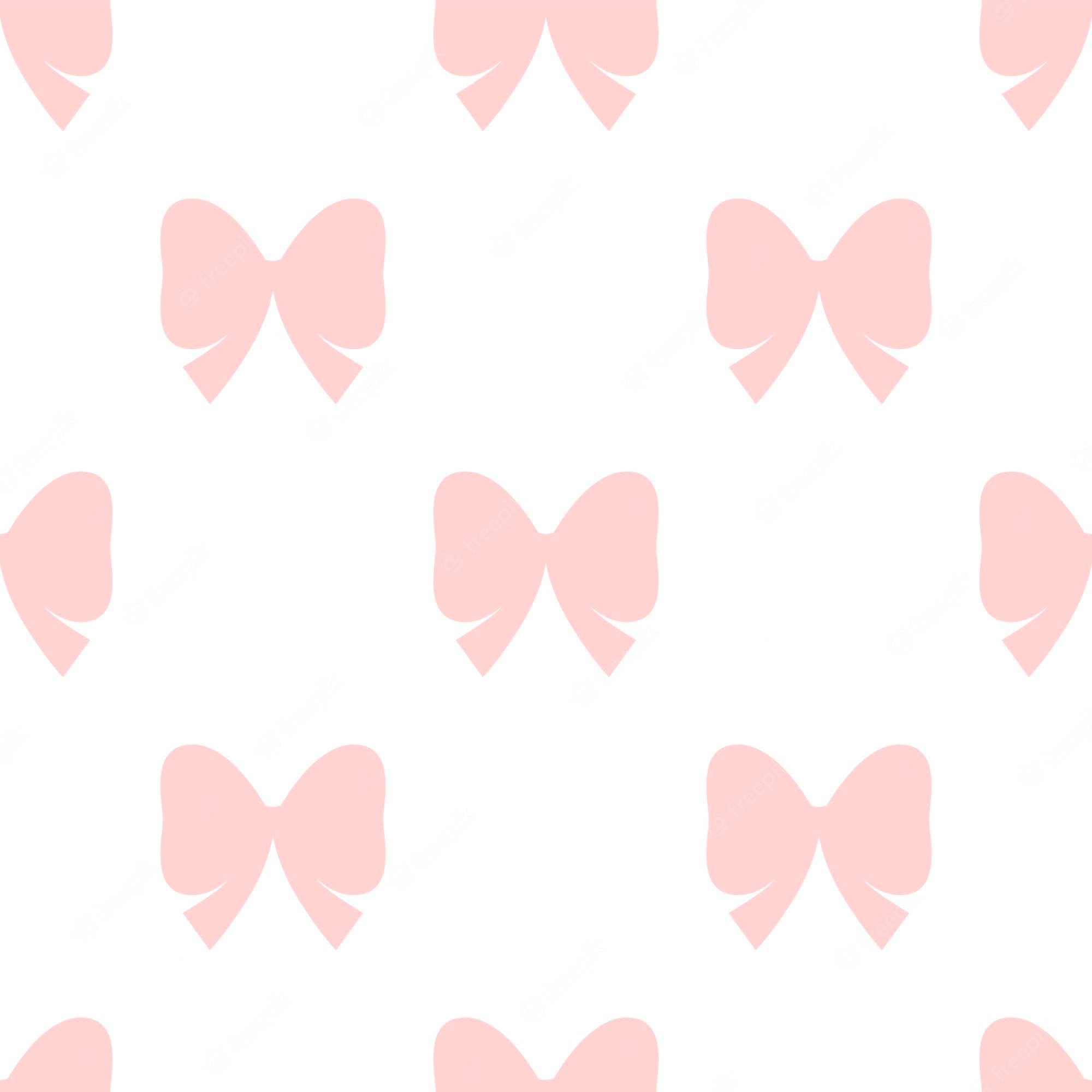 Premium Vector. Seamless pattern with pink bows on a white background