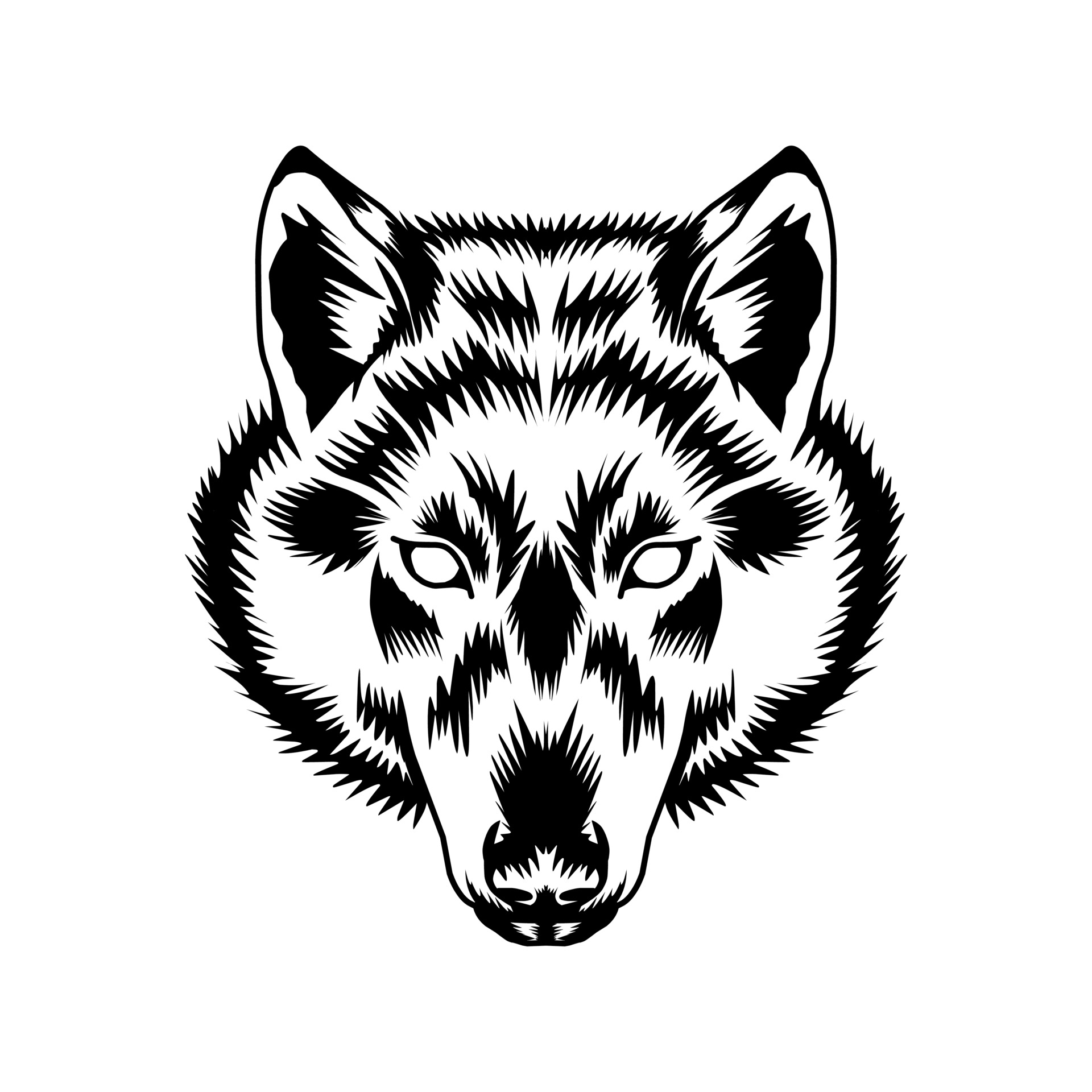 wolf head vector art and graphic design