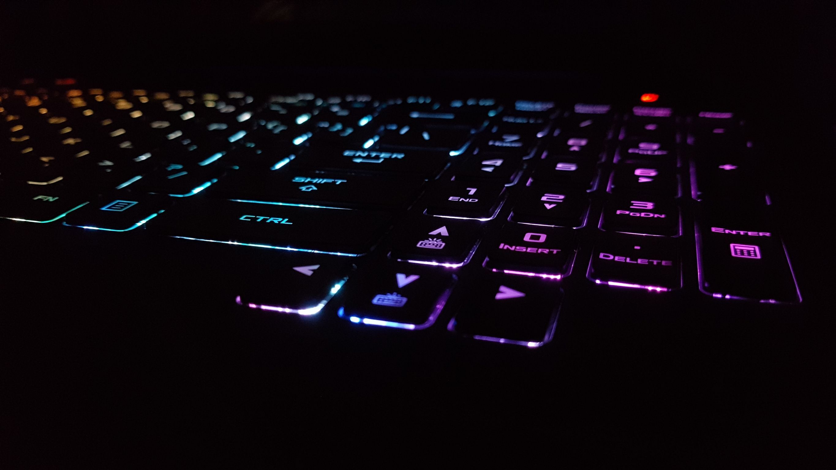 HD wallpaper: Republic of Gamers, laptop, technology, keyboards, RGB, backlit